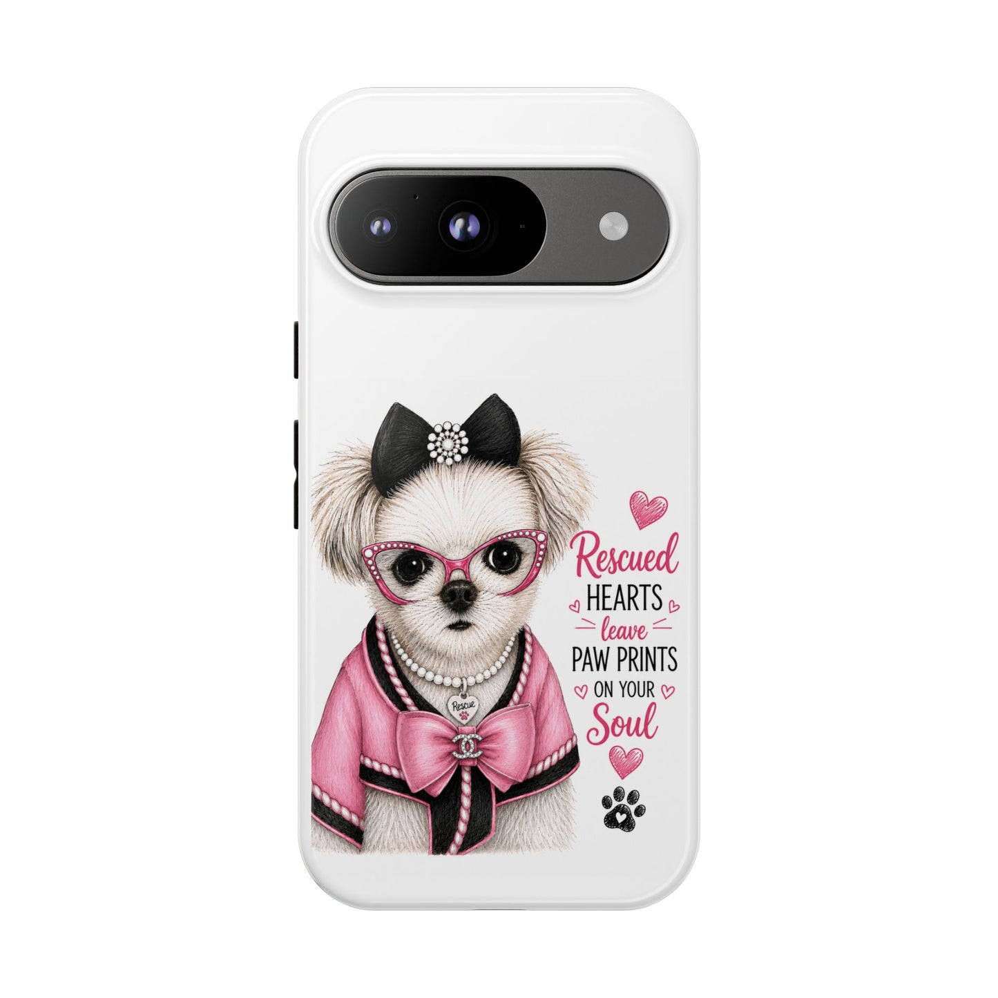 Rescued Hearts Paw Prints Phone Case