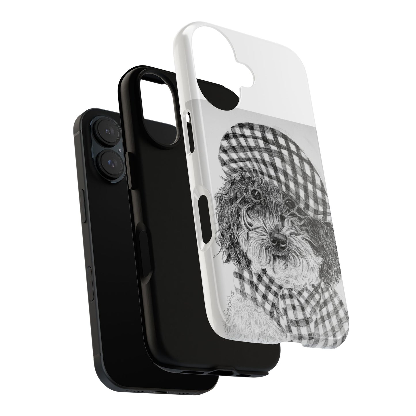 Cute Dog Phone Case — Flannel Elmer  in Plaid Hat