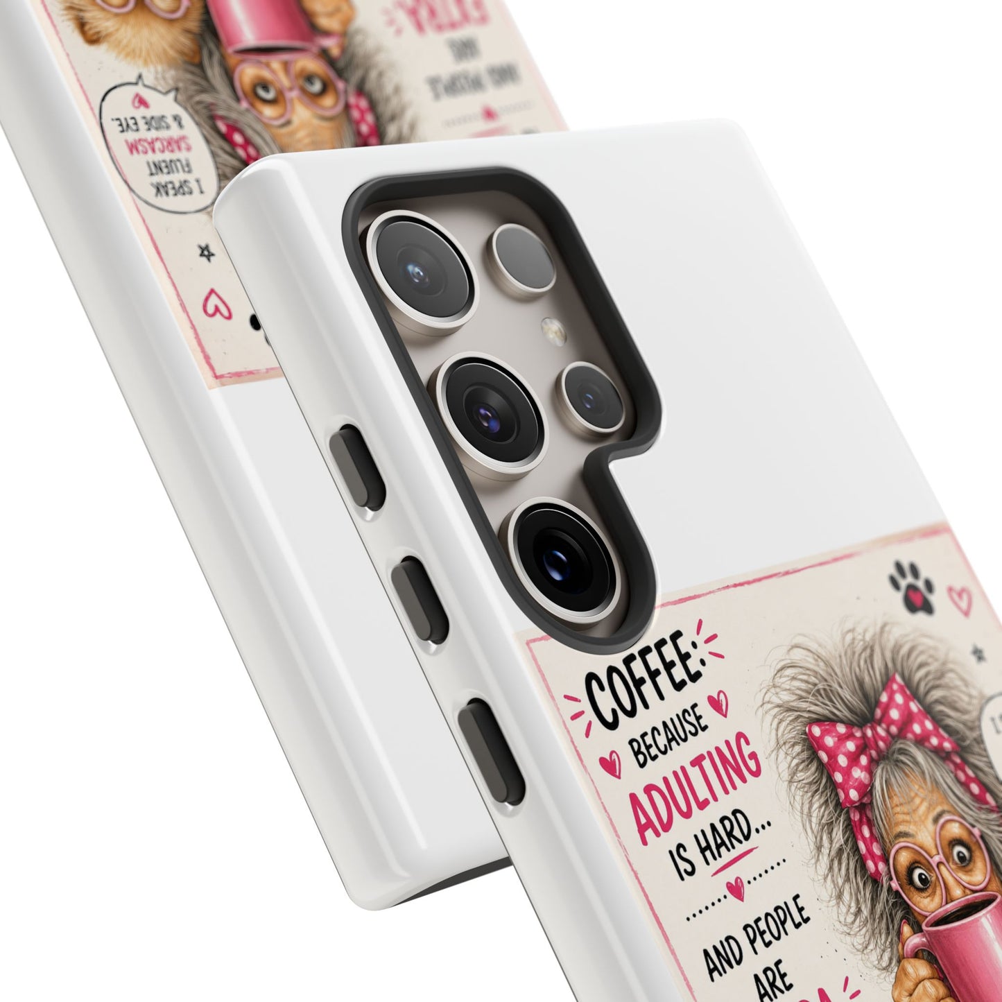 Perky Pearl and LattePhone Case — Funny "Adulting Is Hard" Cozy Design