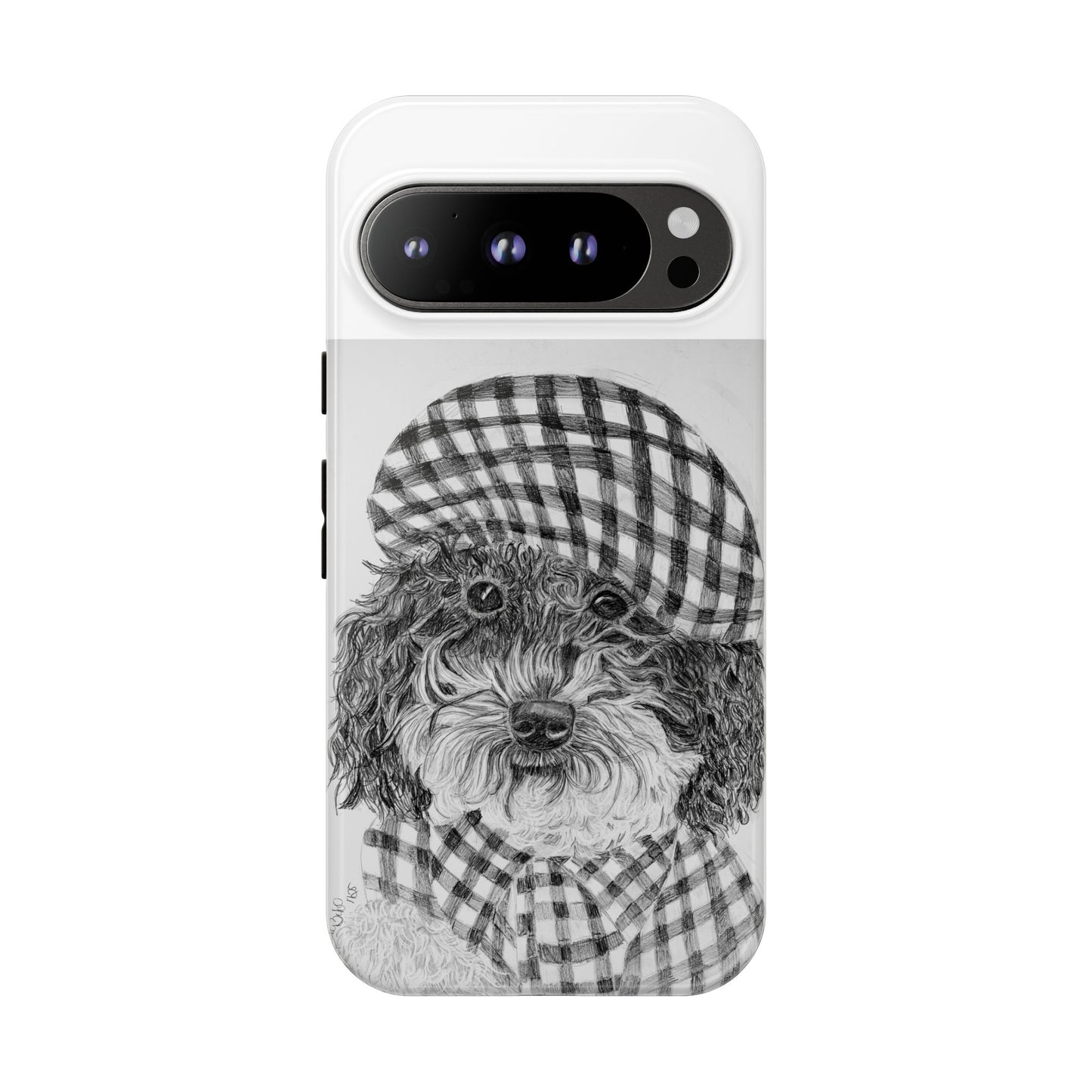 Cute Dog Phone Case — Flannel Elmer  in Plaid Hat