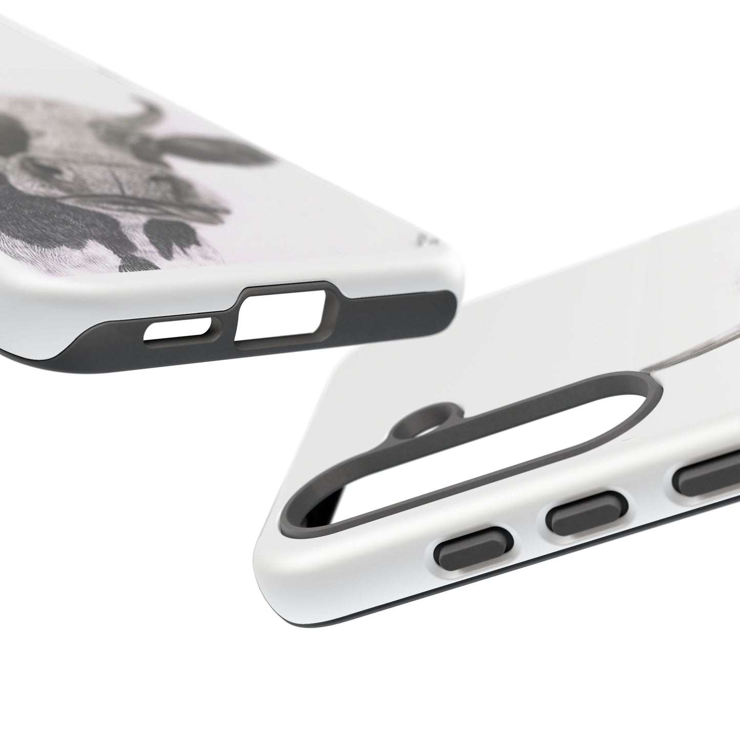 Cow Sketch Tough Phone Case — Protective iPhone Cover with Whimsical Cow Illustration