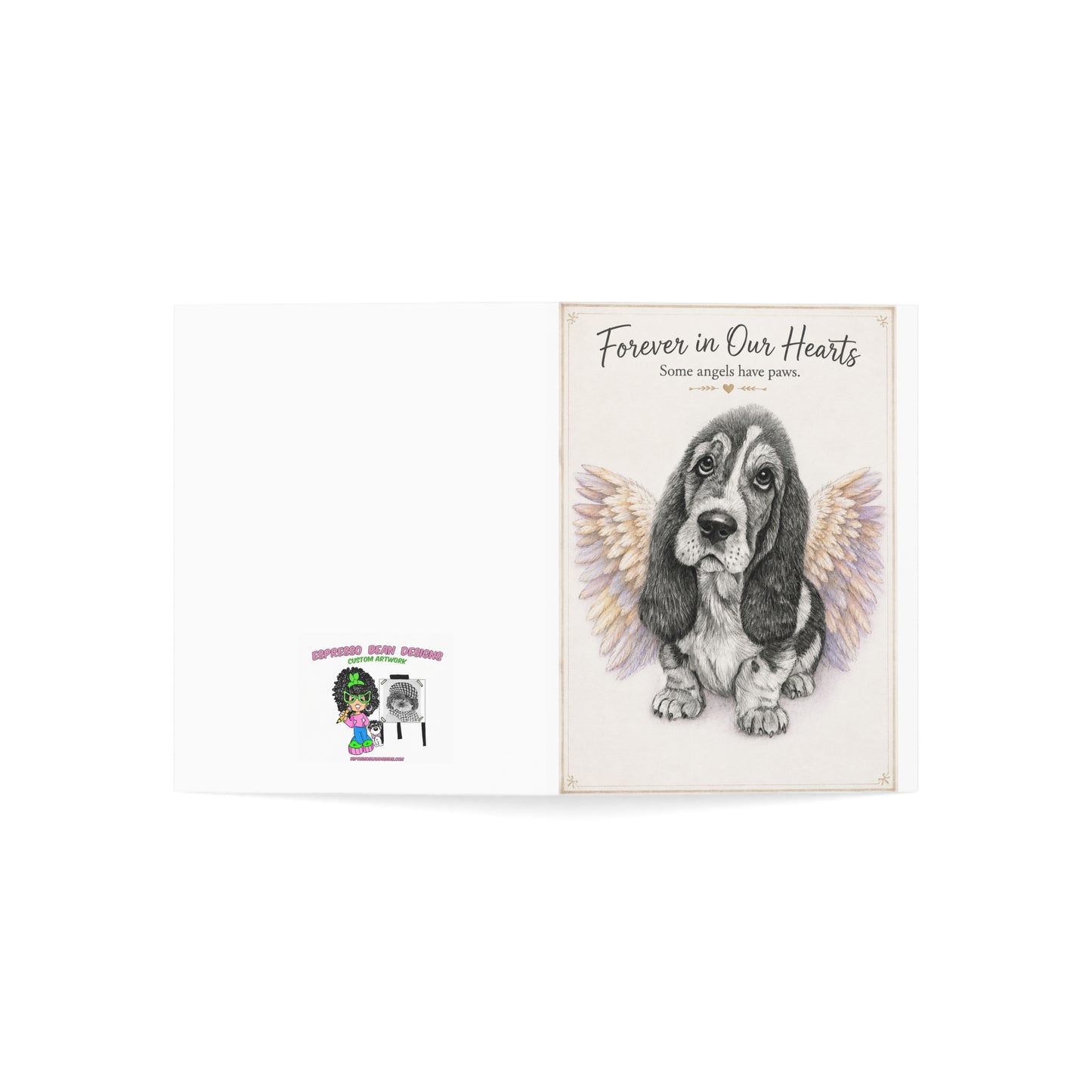 Pet Sympathy Greeting Card – “Forever in Our Hearts” Memorial Dog Card (Single or Multi-Pack)