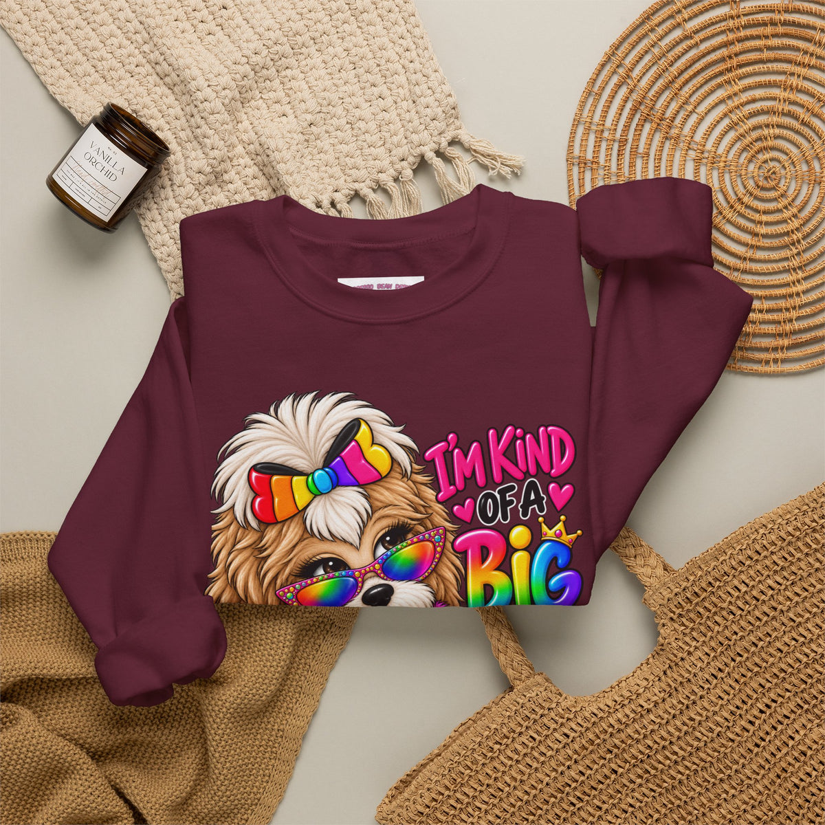 Cute Rainbow Puppy "I'm Kind of a Big Deal" Sweatshirt