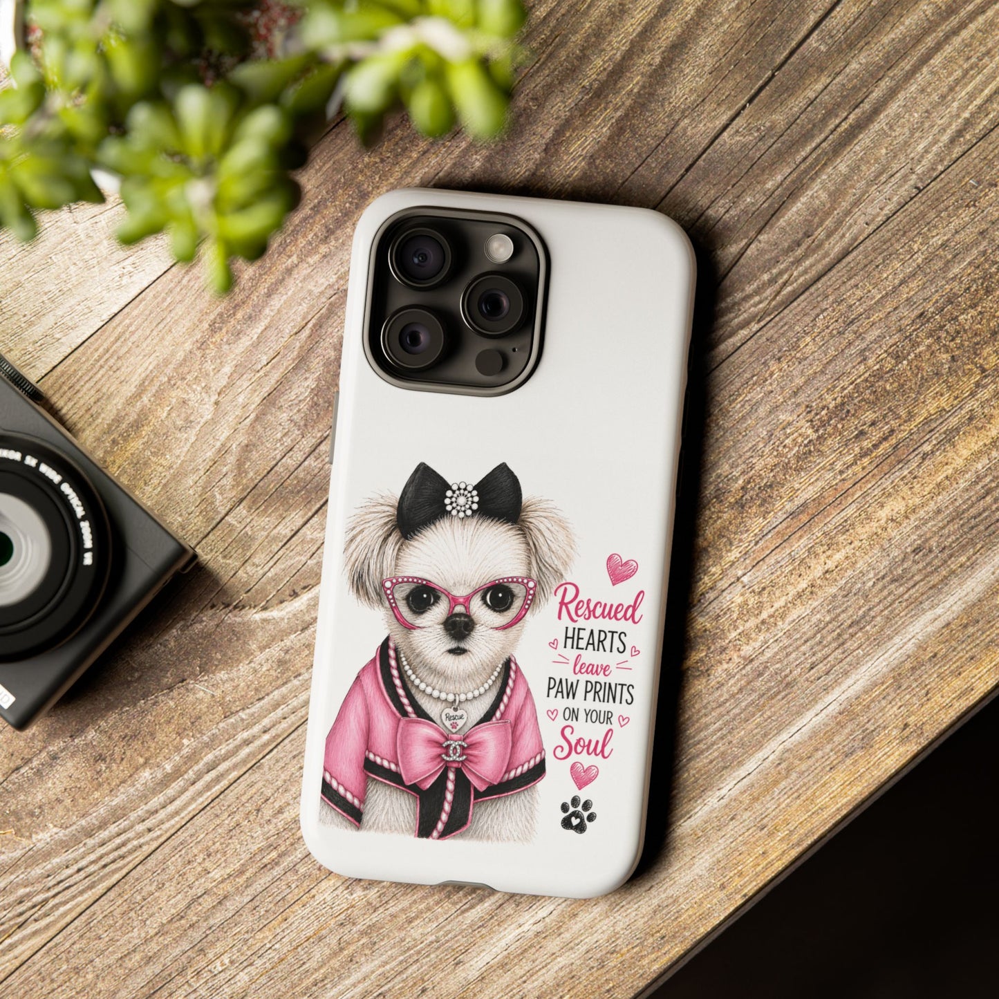 Rescued Hearts Paw Prints Phone Case