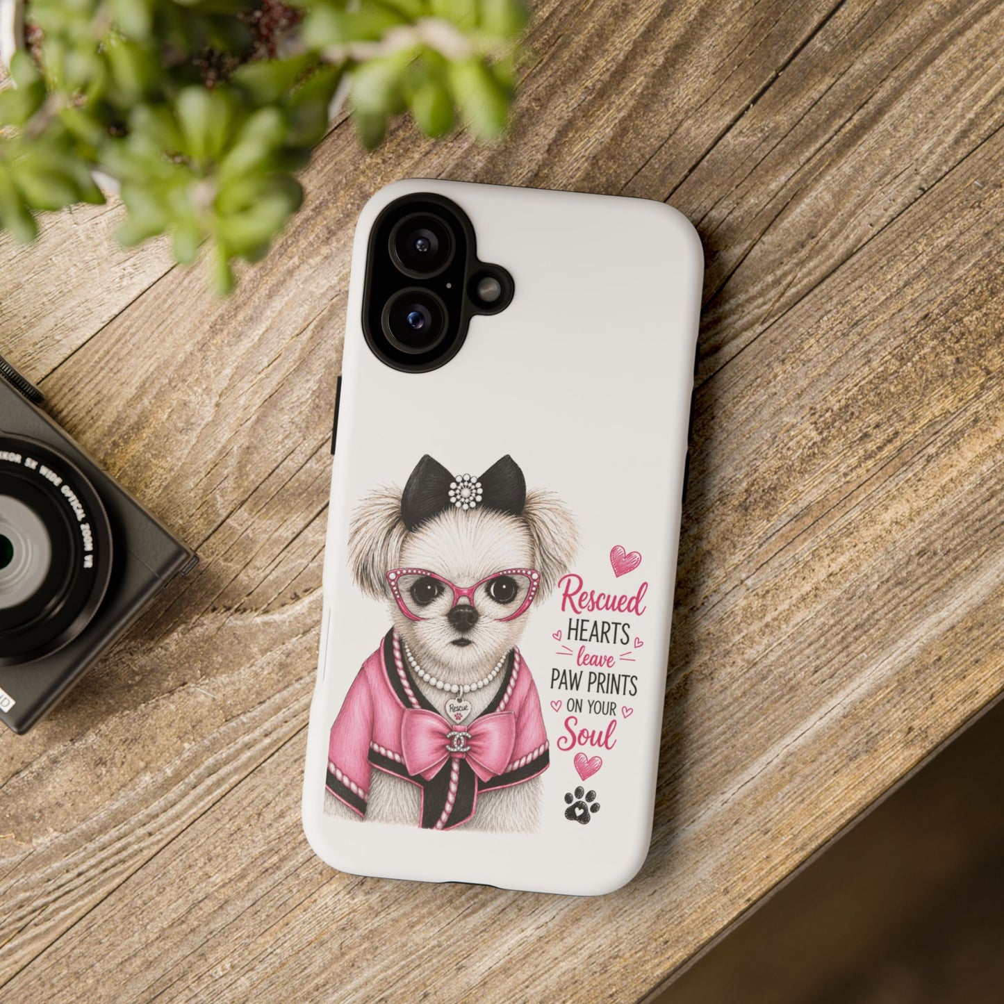 Rescued Hearts Paw Prints Phone Case