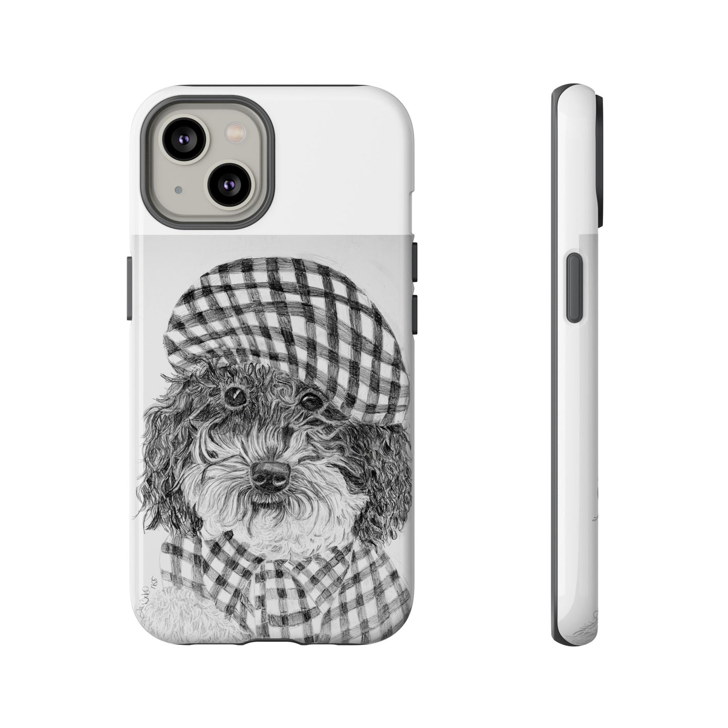 Cute Dog Phone Case — Flannel Elmer  in Plaid Hat