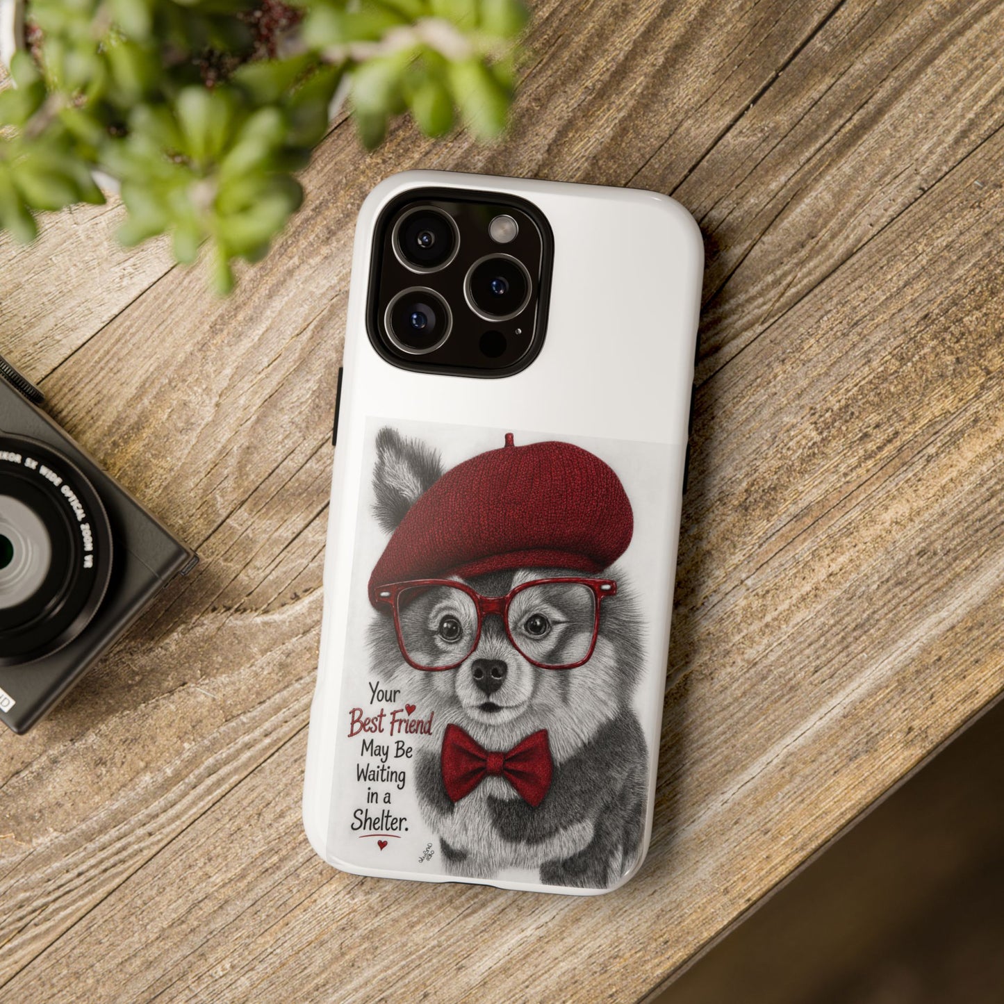 Rescue Pup Art Phone Case – "Your Best Friend May Be Waiting in a Shelter"