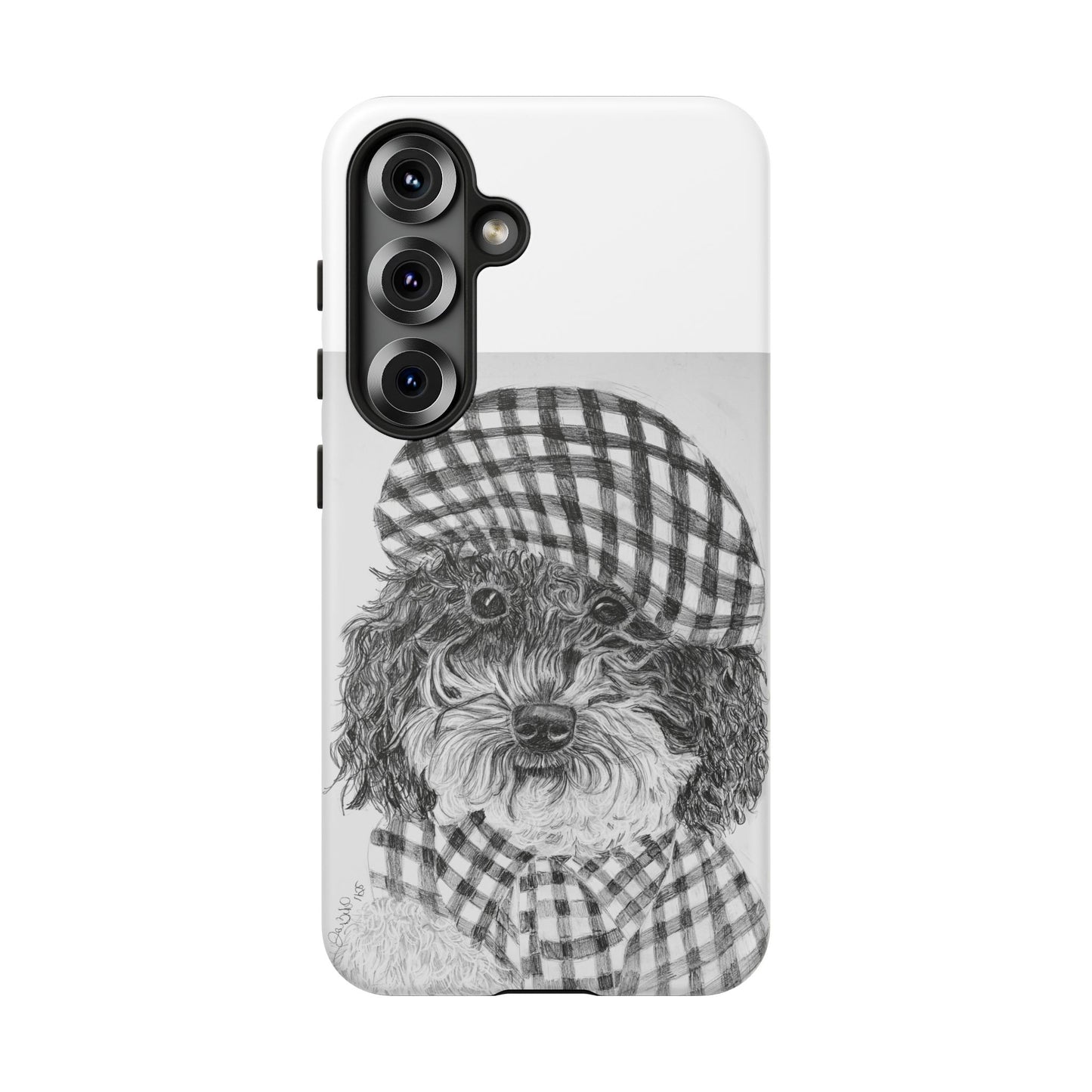 Cute Dog Phone Case — Flannel Elmer  in Plaid Hat