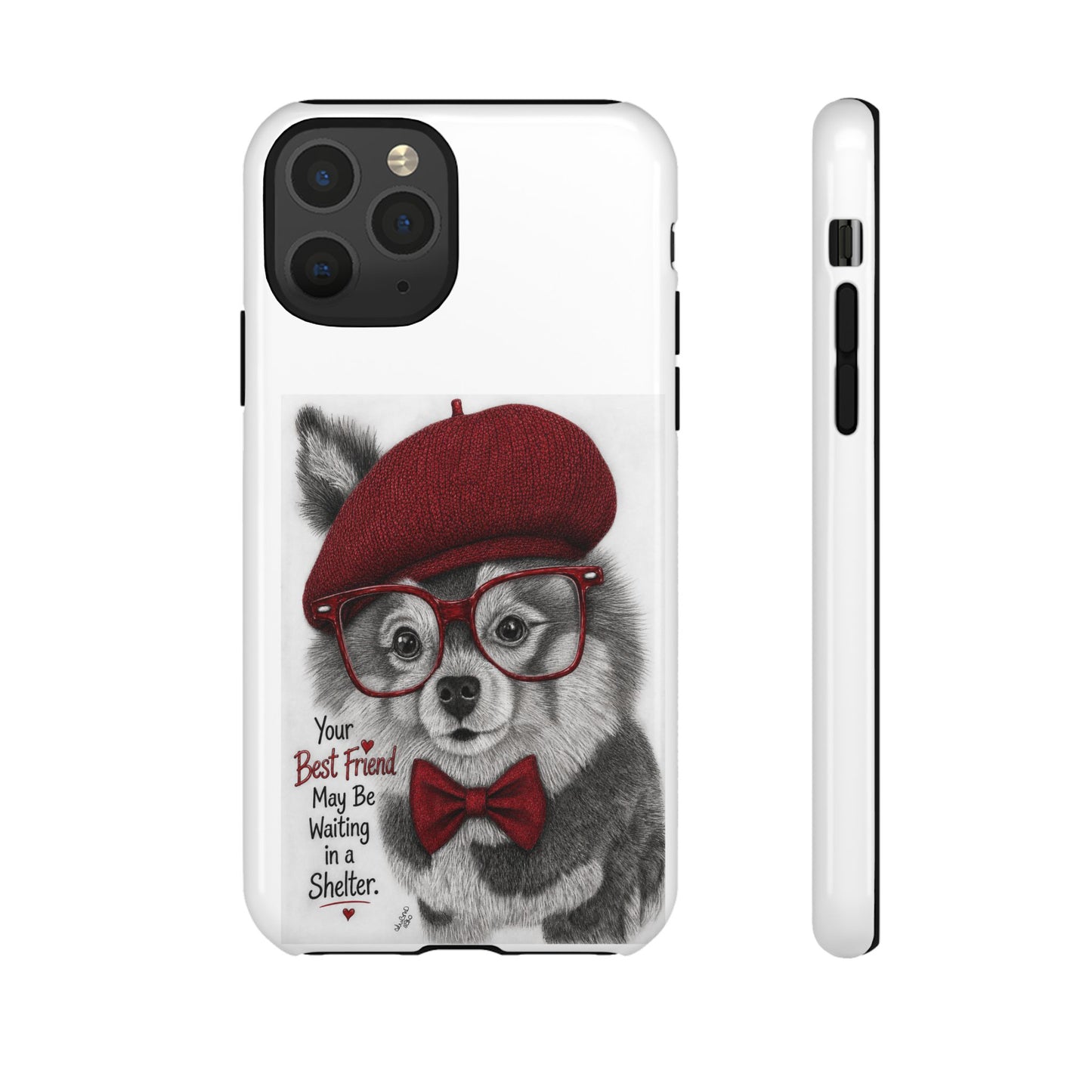 Rescue Pup Art Phone Case – "Your Best Friend May Be Waiting in a Shelter"
