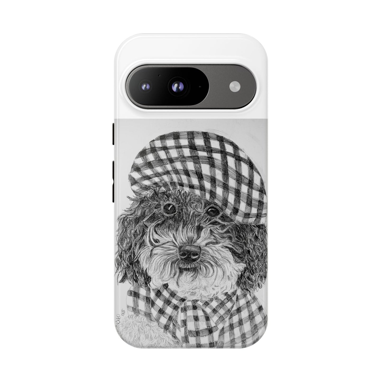 Cute Dog Phone Case — Flannel Elmer  in Plaid Hat