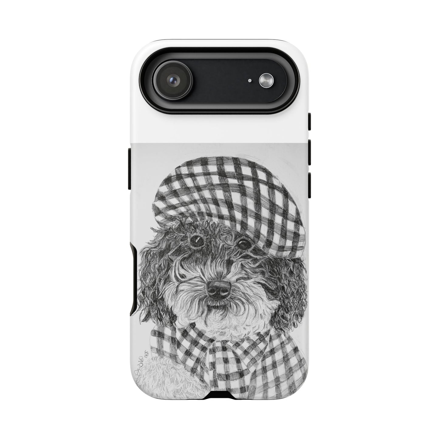 Cute Dog Phone Case — Flannel Elmer  in Plaid Hat