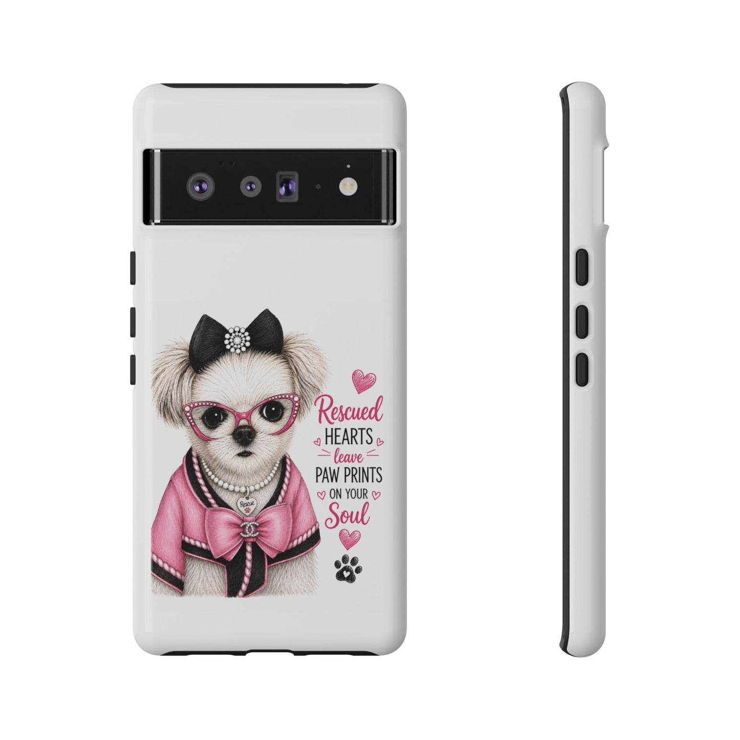 Rescued Hearts Paw Prints Phone Case