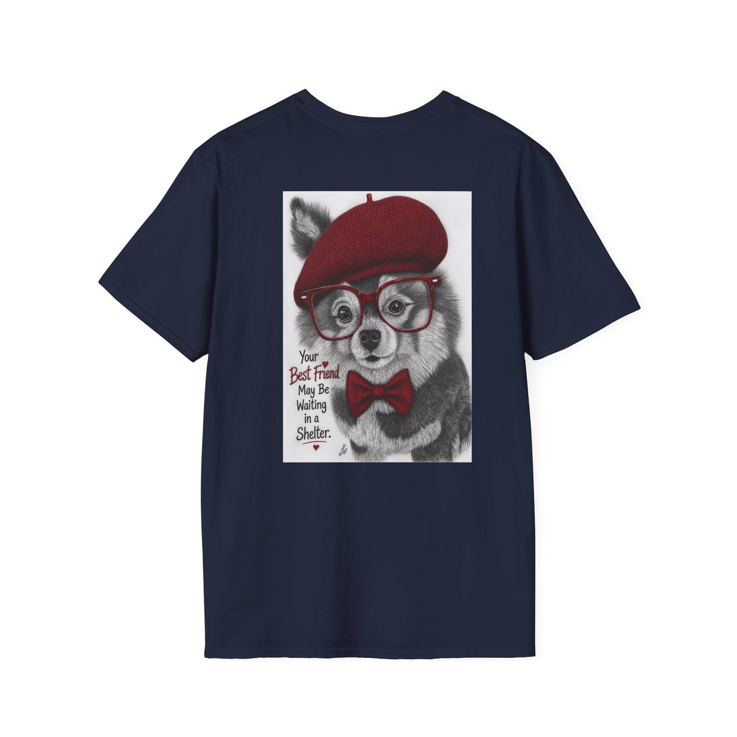 Lobo a real rescued dog.  Best friend at the shelter t-shirt