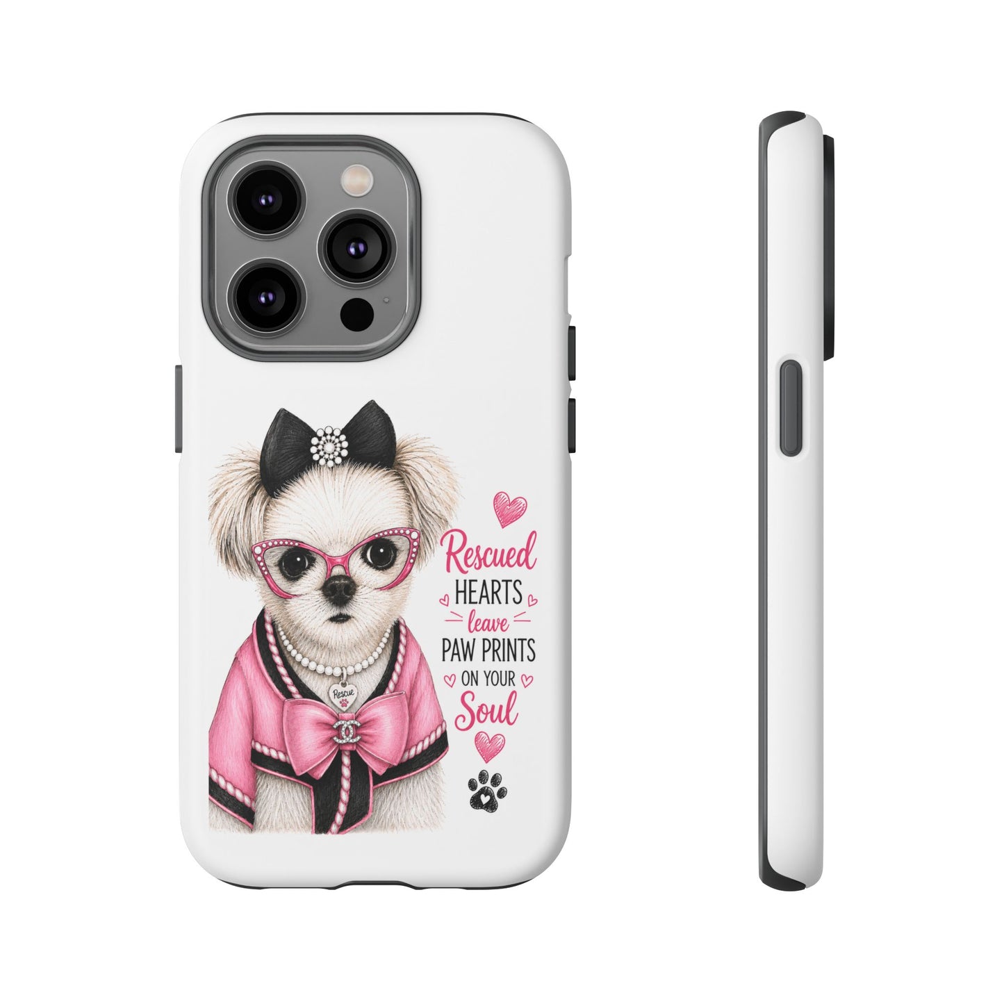 Rescued Hearts Paw Prints Phone Case