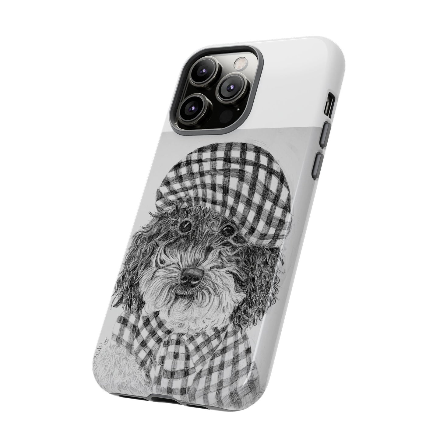 Cute Dog Phone Case — Flannel Elmer  in Plaid Hat