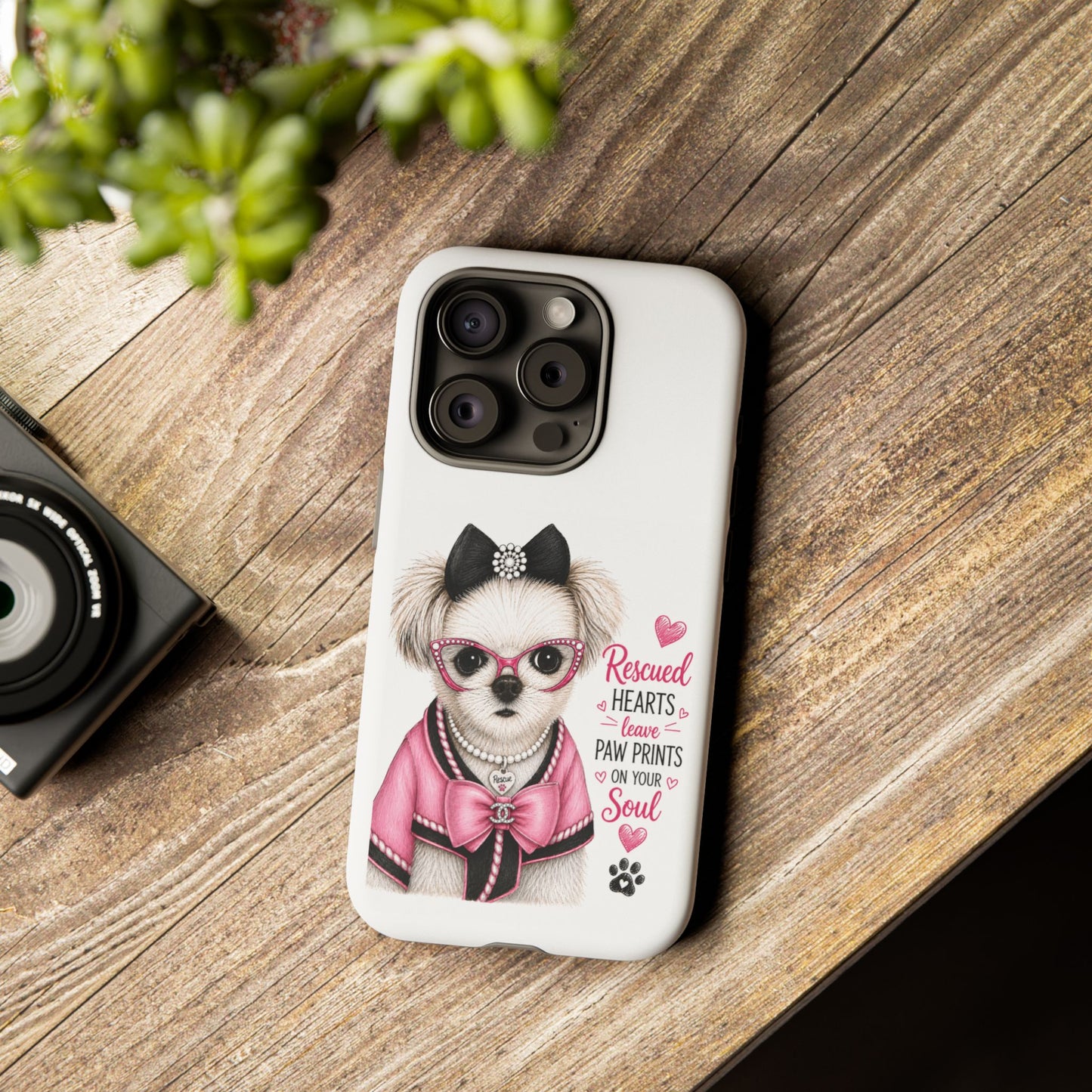 Rescued Hearts Paw Prints Phone Case