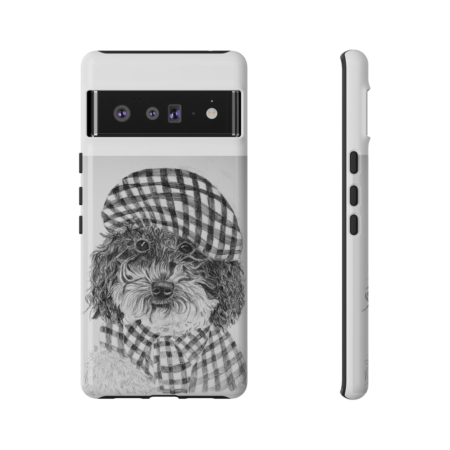 Cute Dog Phone Case — Flannel Elmer  in Plaid Hat