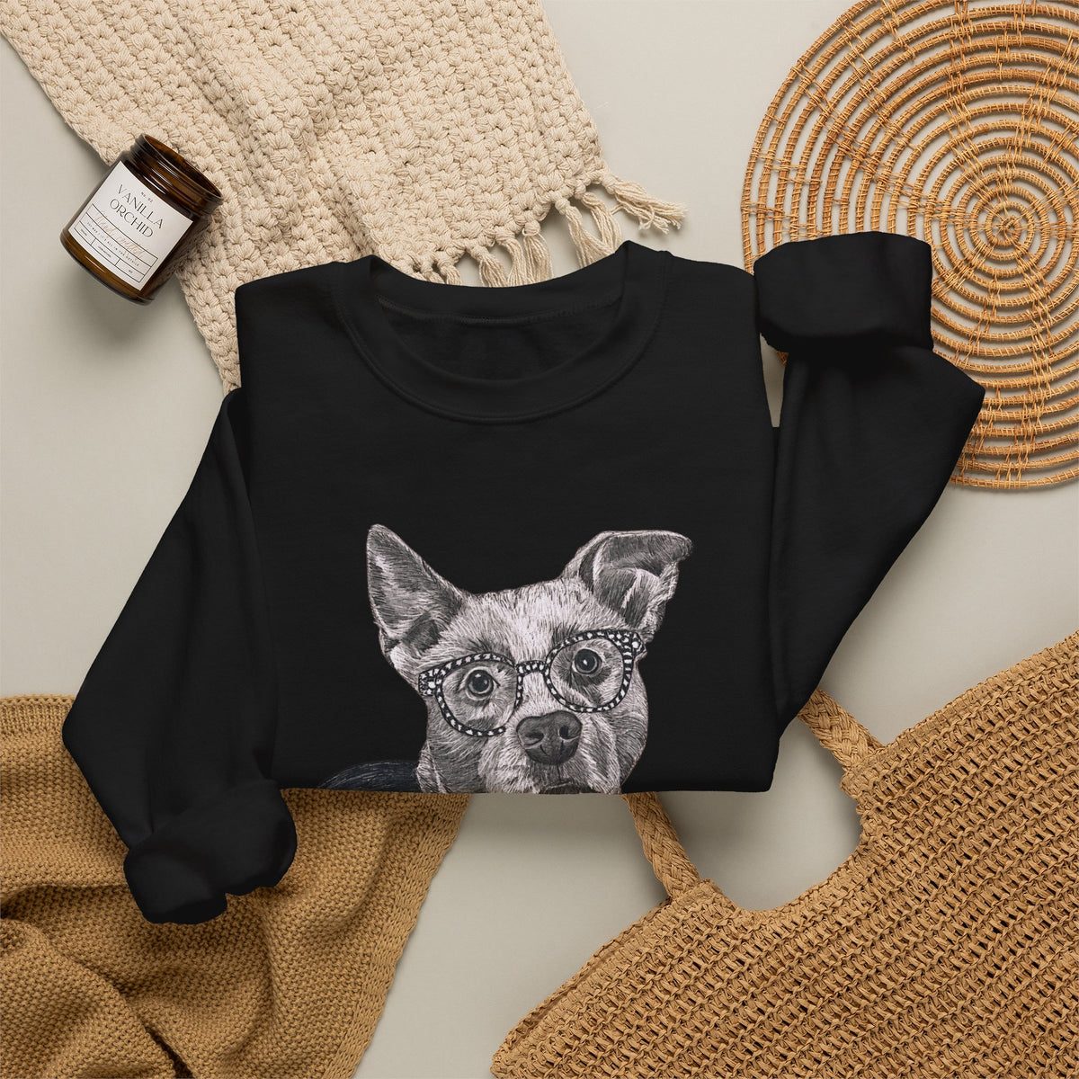 Rescue Dog Crewneck Sweatshirt — "Glenn Powell" Adopt Don’t Shop Design
