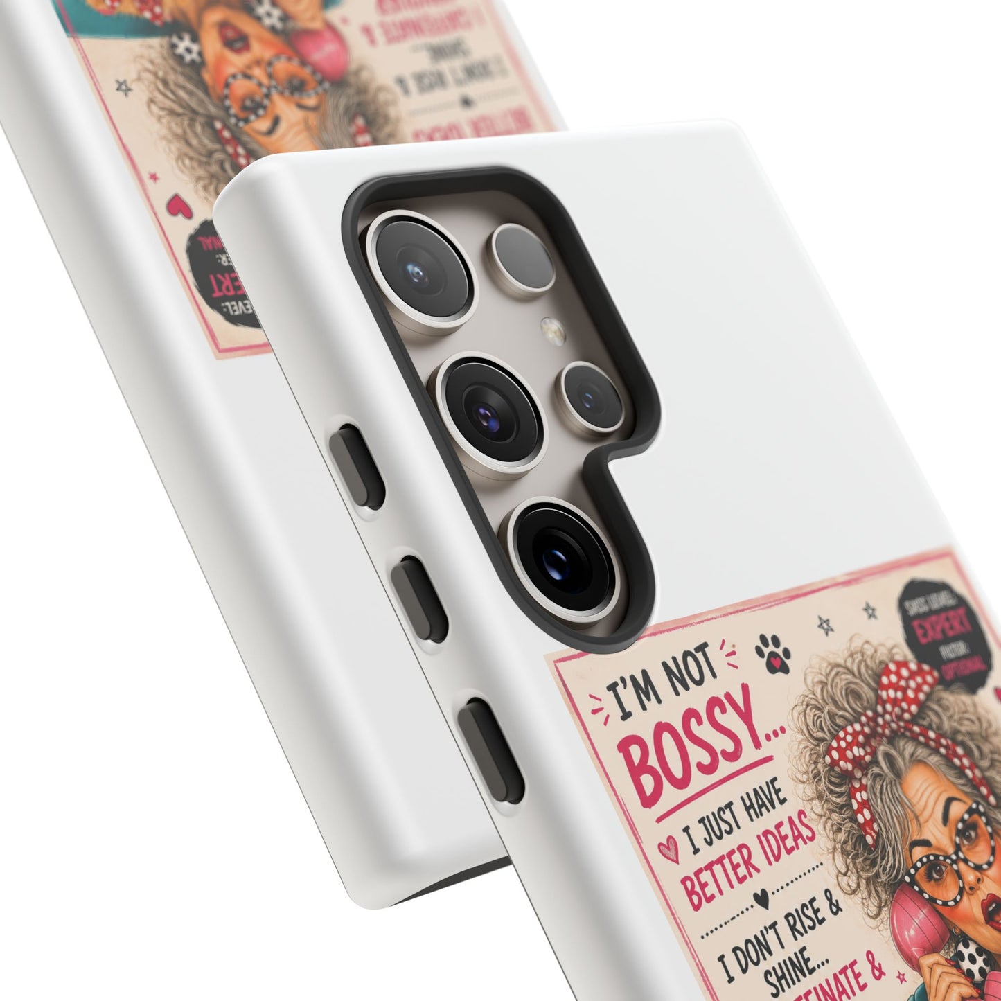 Perky Pearl and Latte Phone Case — "I'm Not Bossy" Funny Dog Lover & Sarcastic Woman Protective Tough Case