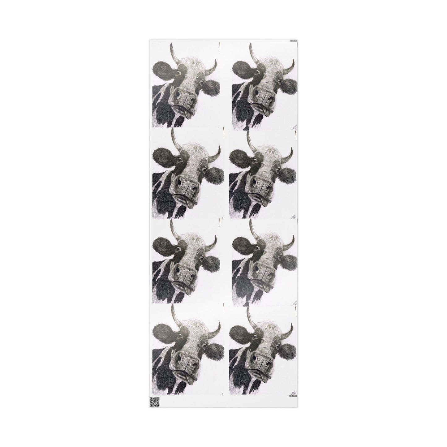 Cow Pattern Wrapping Paper — Black & White Animal Print Gift Wrap