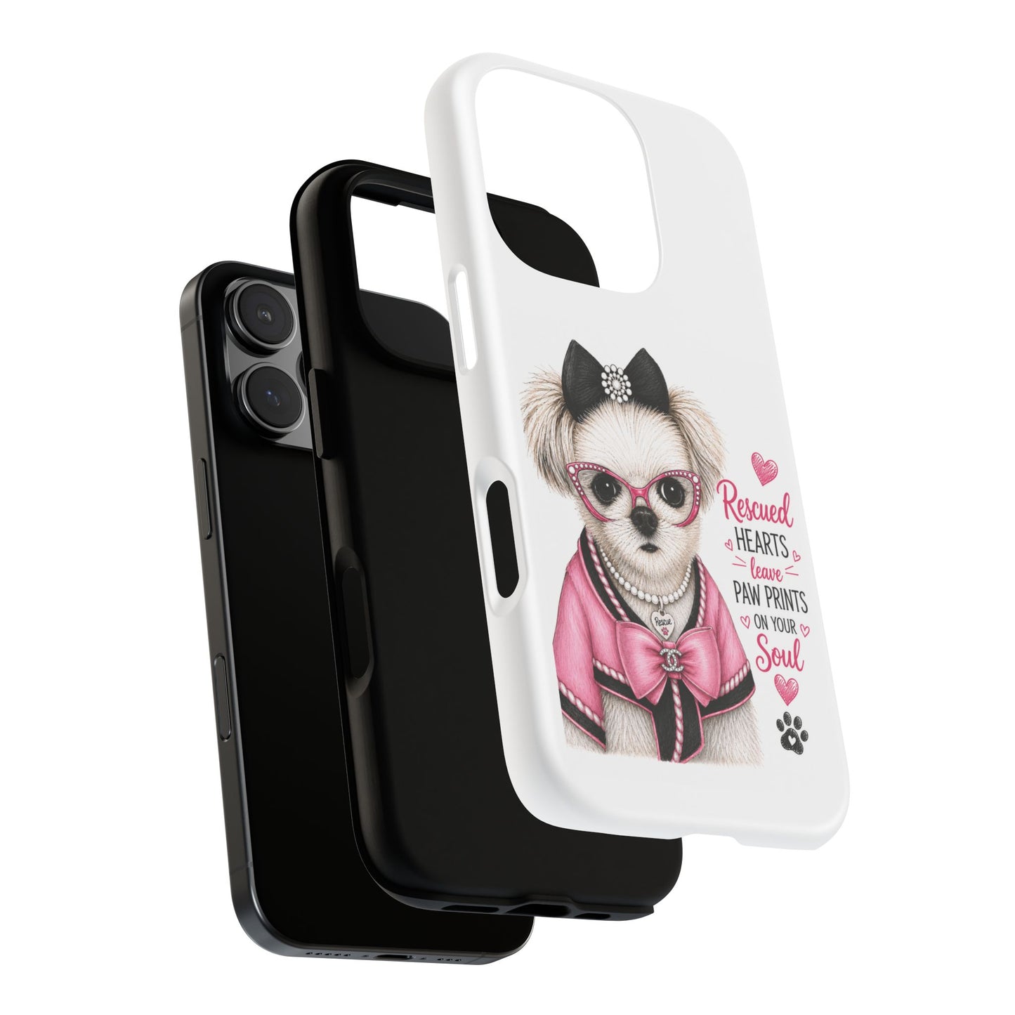 Rescued Hearts Paw Prints Phone Case
