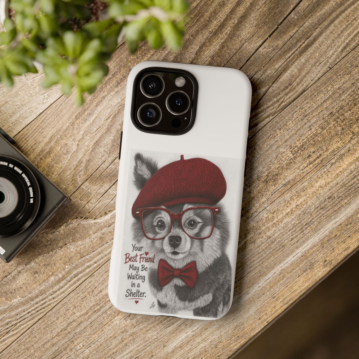 Rescue Pup Art Phone Case – "Your Best Friend May Be Waiting in a Shelter"