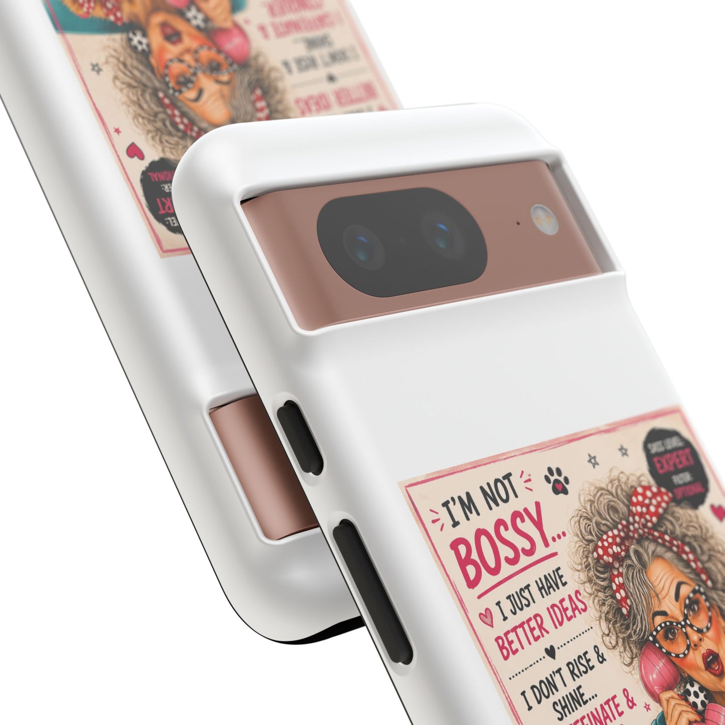 Perky Pearl and Latte Phone Case — "I'm Not Bossy" Funny Dog Lover & Sarcastic Woman Protective Tough Case