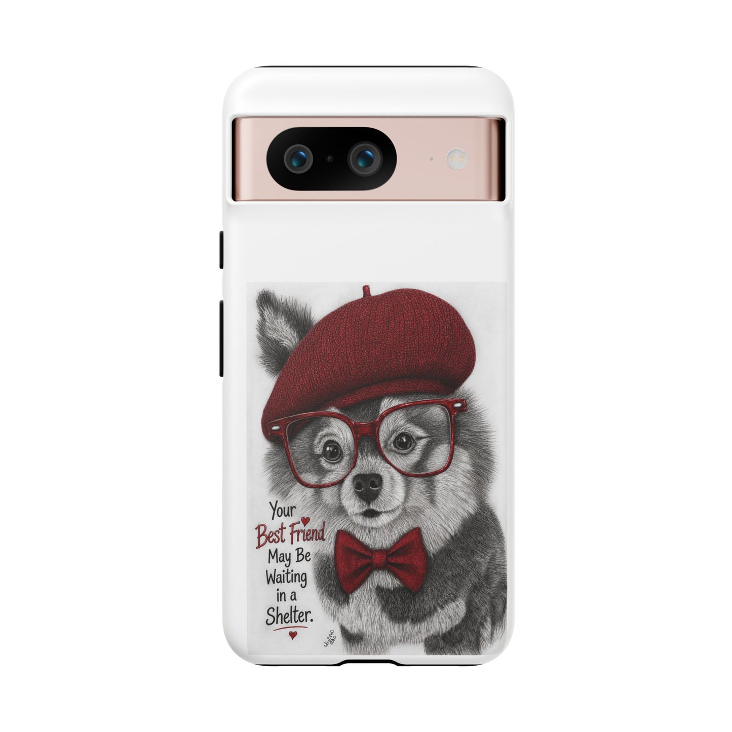 Rescue Pup Art Phone Case – "Your Best Friend May Be Waiting in a Shelter"