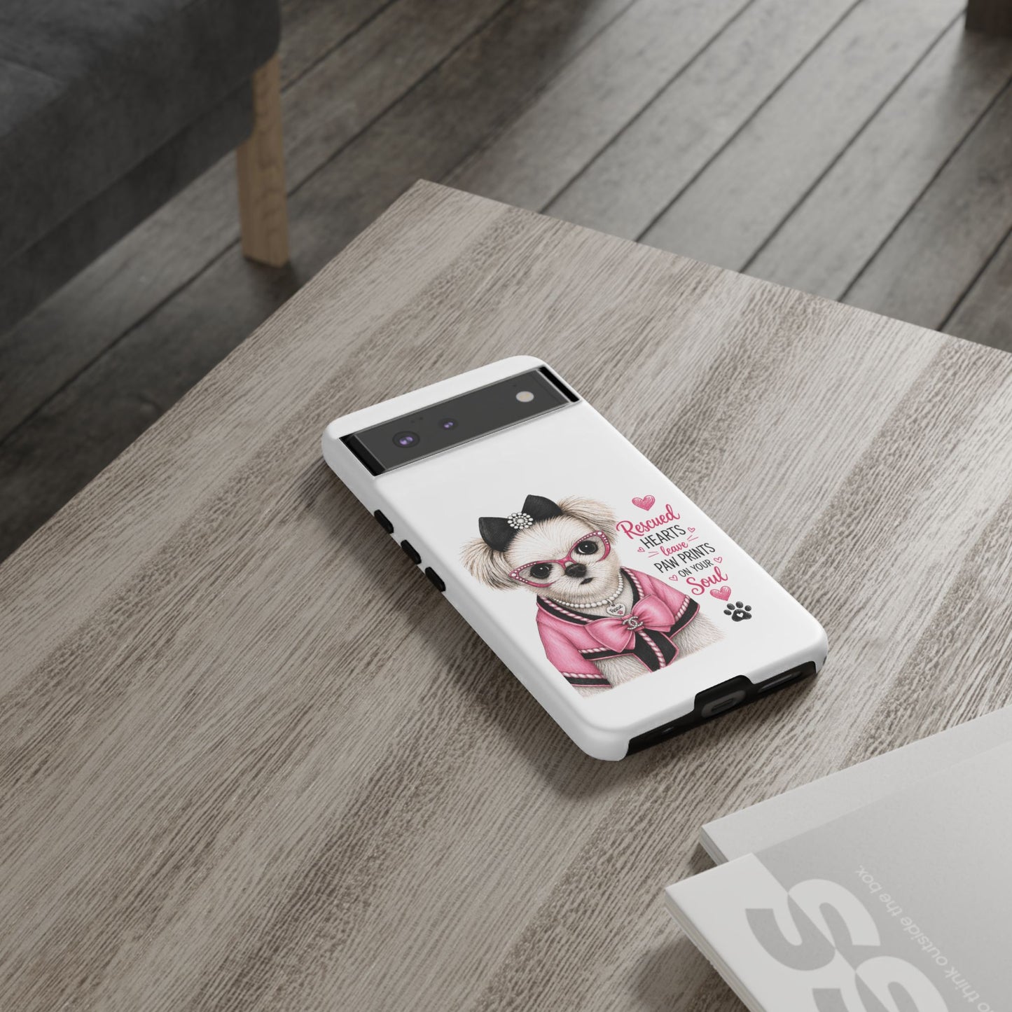 Rescued Hearts Paw Prints Phone Case