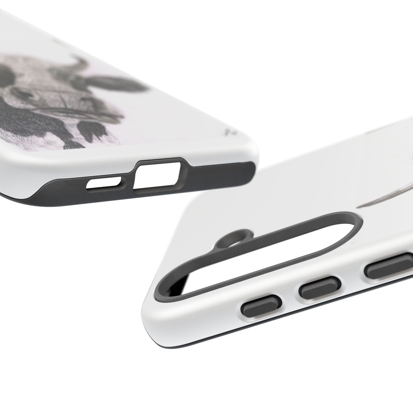 Cow Sketch Tough Phone Case — Protective iPhone Cover with Whimsical Cow Illustration