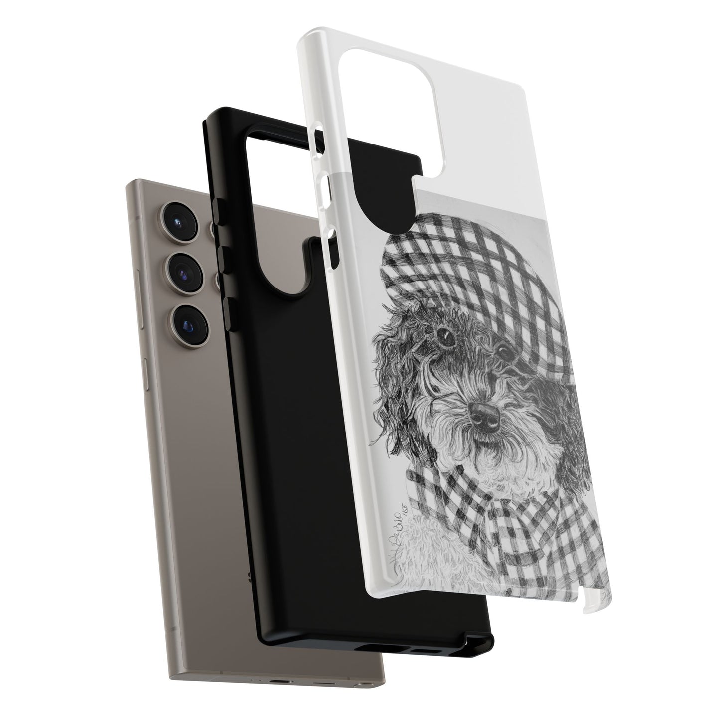 Cute Dog Phone Case — Flannel Elmer  in Plaid Hat