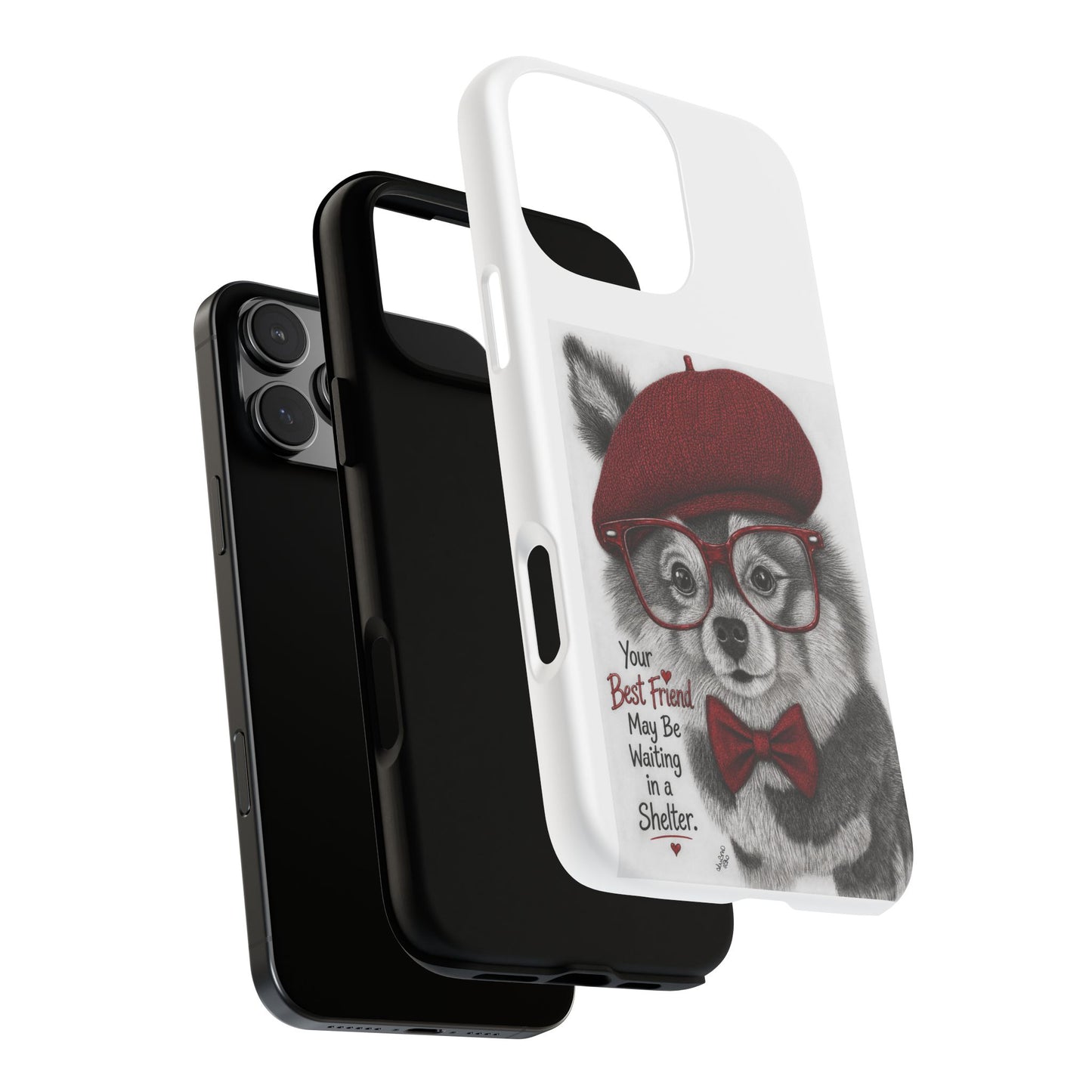 Rescue Pup Art Phone Case – "Your Best Friend May Be Waiting in a Shelter"