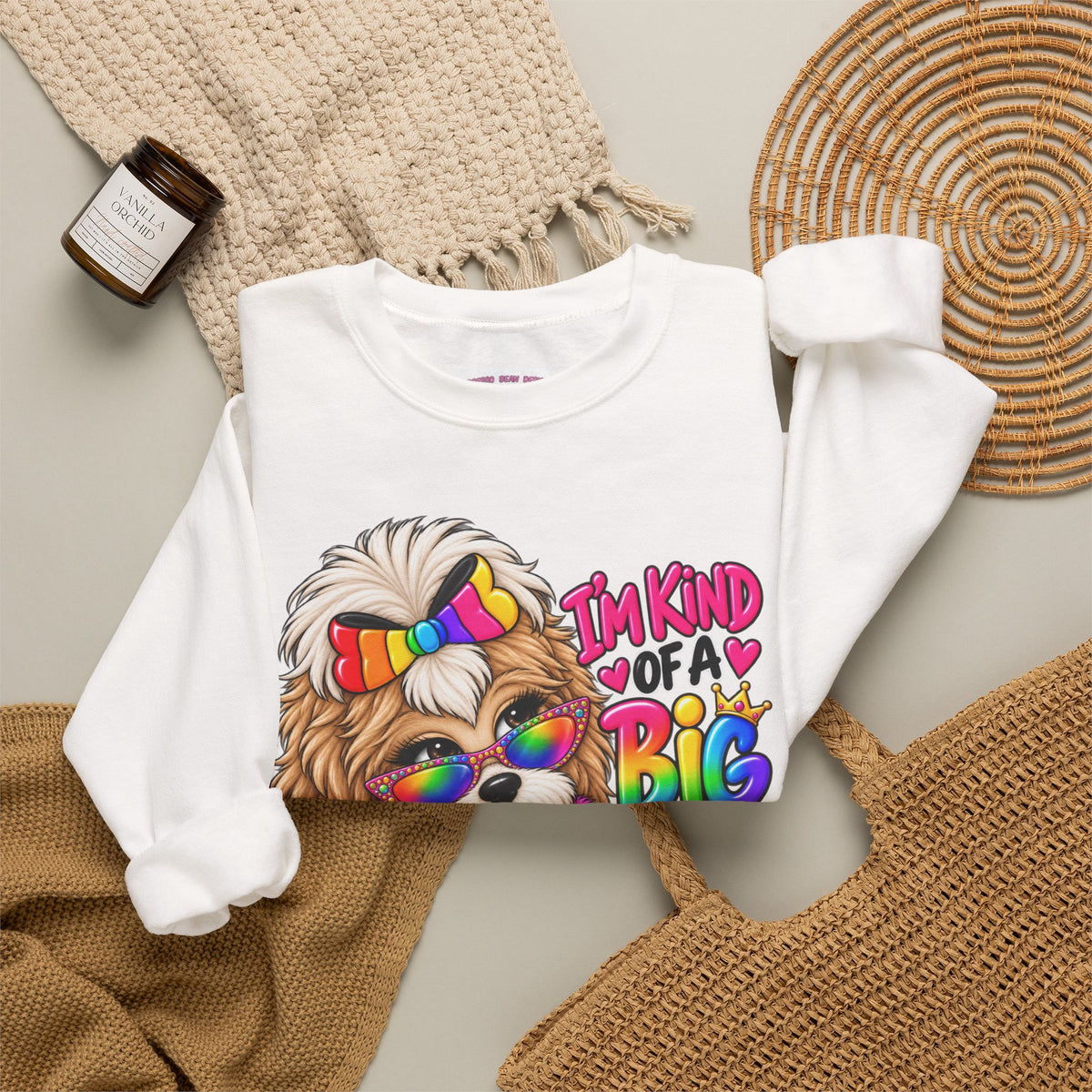 Cute Rainbow Puppy "I'm Kind of a Big Deal" Sweatshirt
