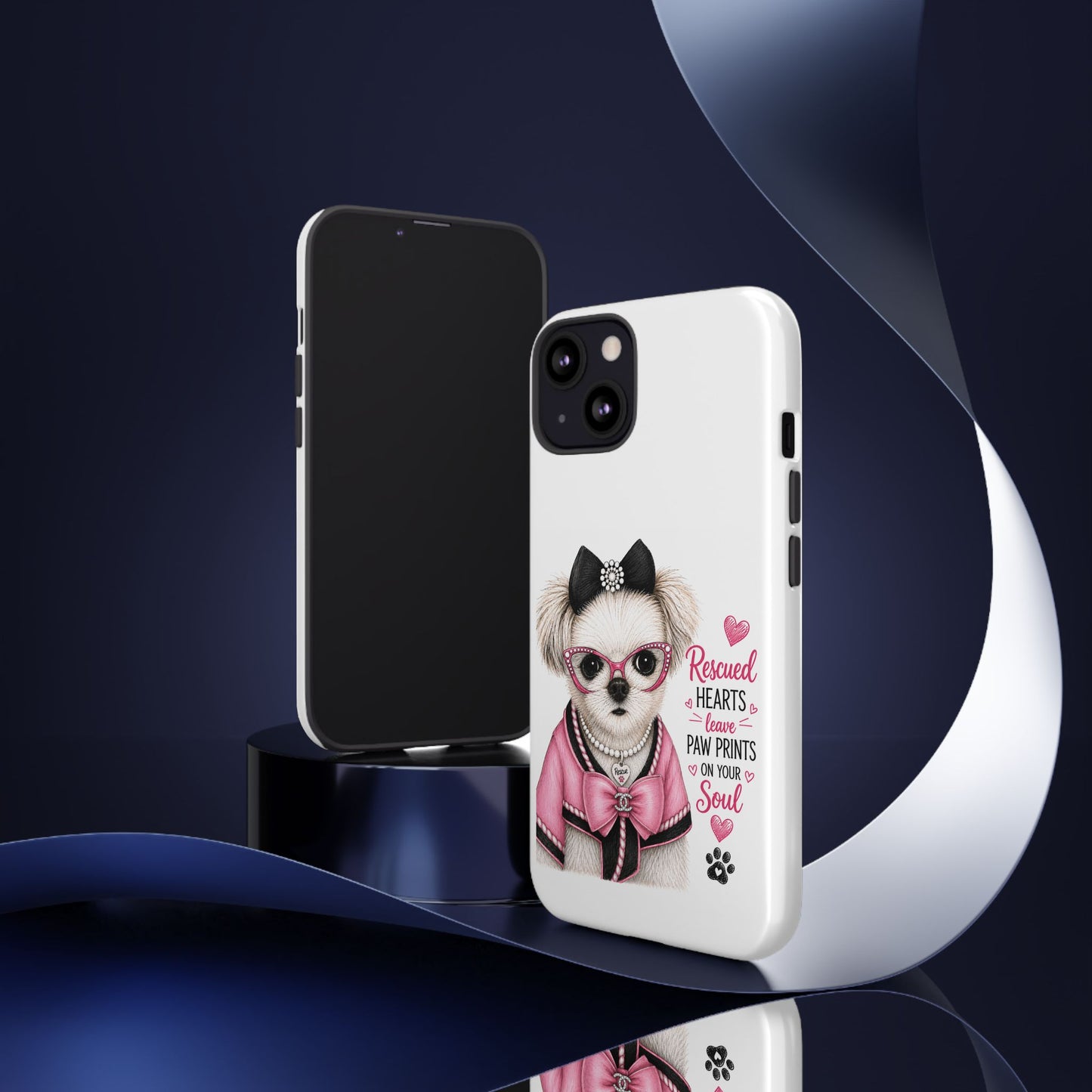 Rescued Hearts Paw Prints Phone Case