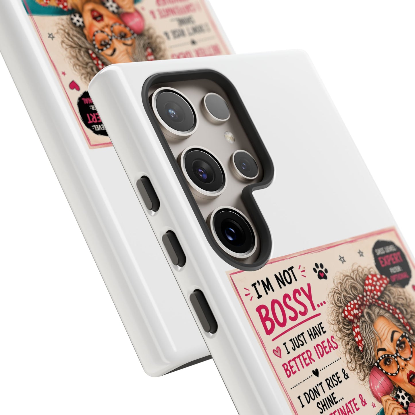 Perky Pearl and Latte Phone Case — "I'm Not Bossy" Funny Dog Lover & Sarcastic Woman Protective Tough Case