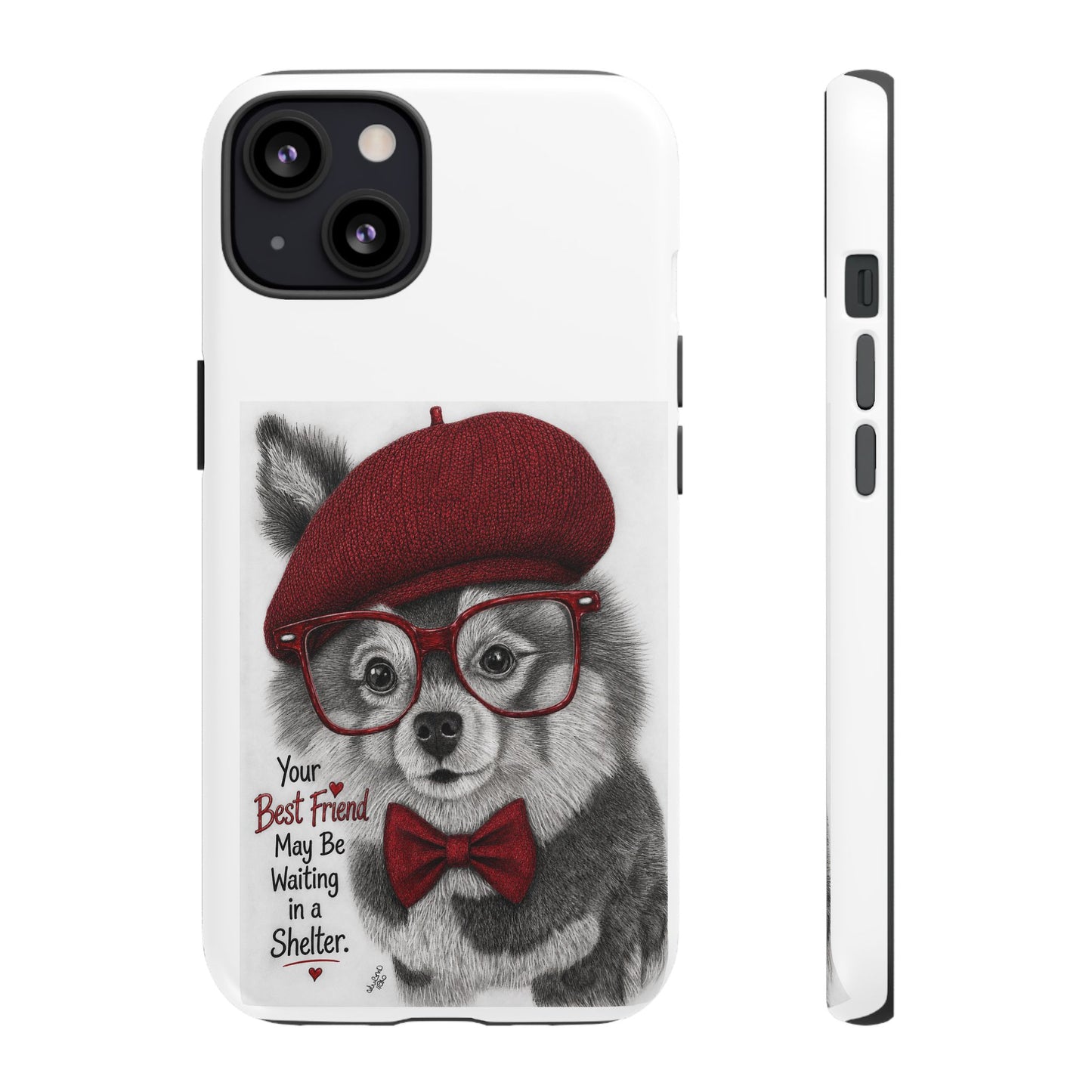 Rescue Pup Art Phone Case – "Your Best Friend May Be Waiting in a Shelter"