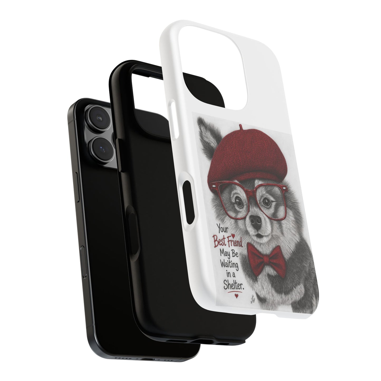 Rescue Pup Art Phone Case – "Your Best Friend May Be Waiting in a Shelter"