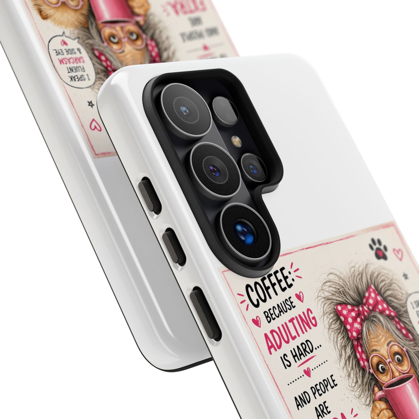Perky Pearl and LattePhone Case — Funny "Adulting Is Hard" Cozy Design
