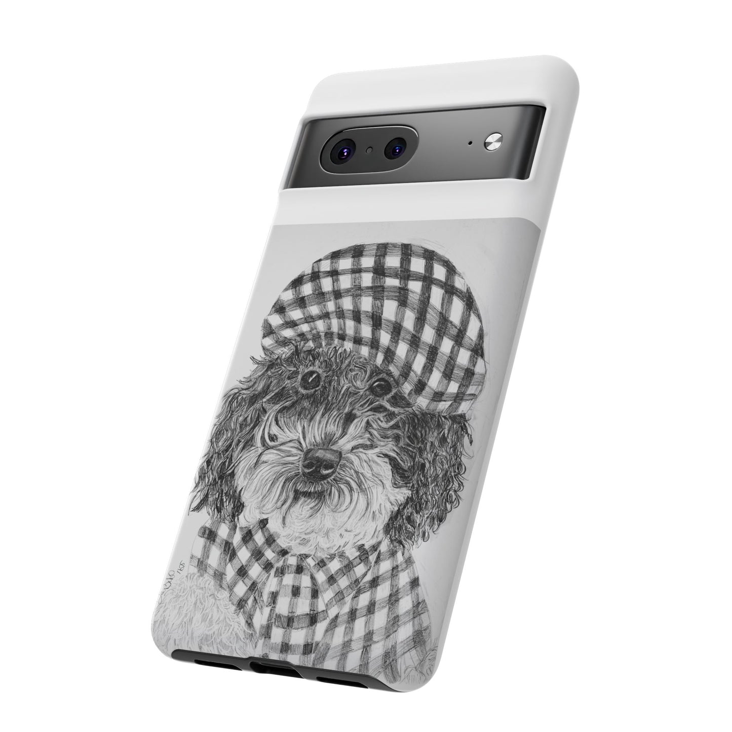 Cute Dog Phone Case — Flannel Elmer  in Plaid Hat