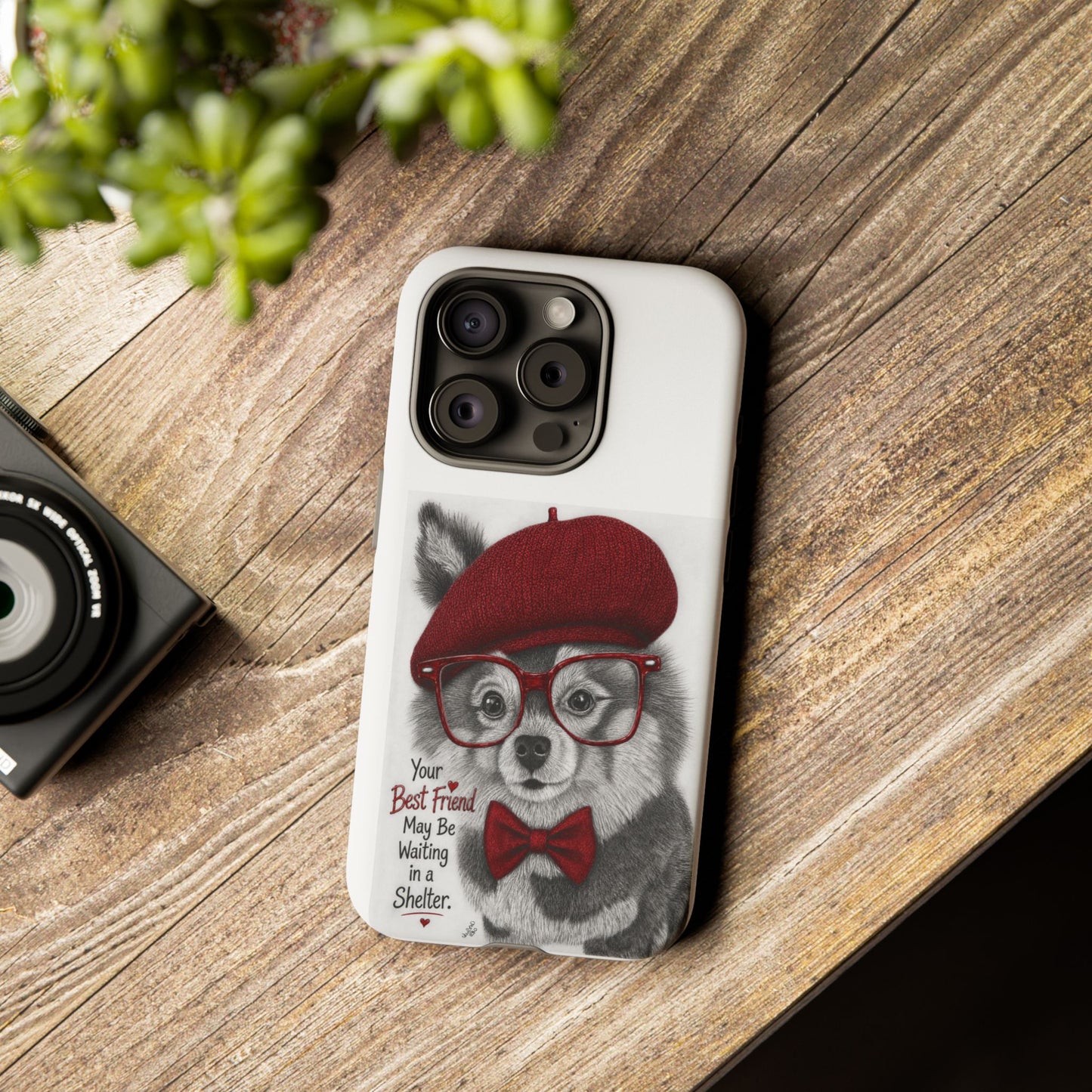 Rescue Pup Art Phone Case – "Your Best Friend May Be Waiting in a Shelter"