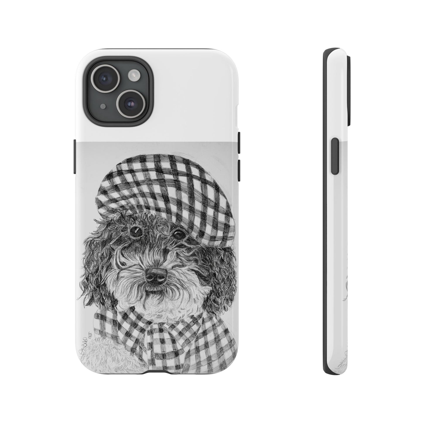 Cute Dog Phone Case — Flannel Elmer  in Plaid Hat