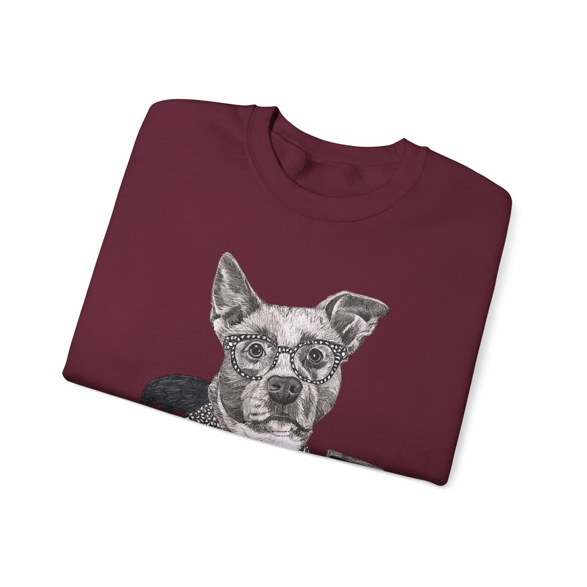 Rescue Dog Crewneck Sweatshirt — "Glenn Powell" Adopt Don’t Shop Design