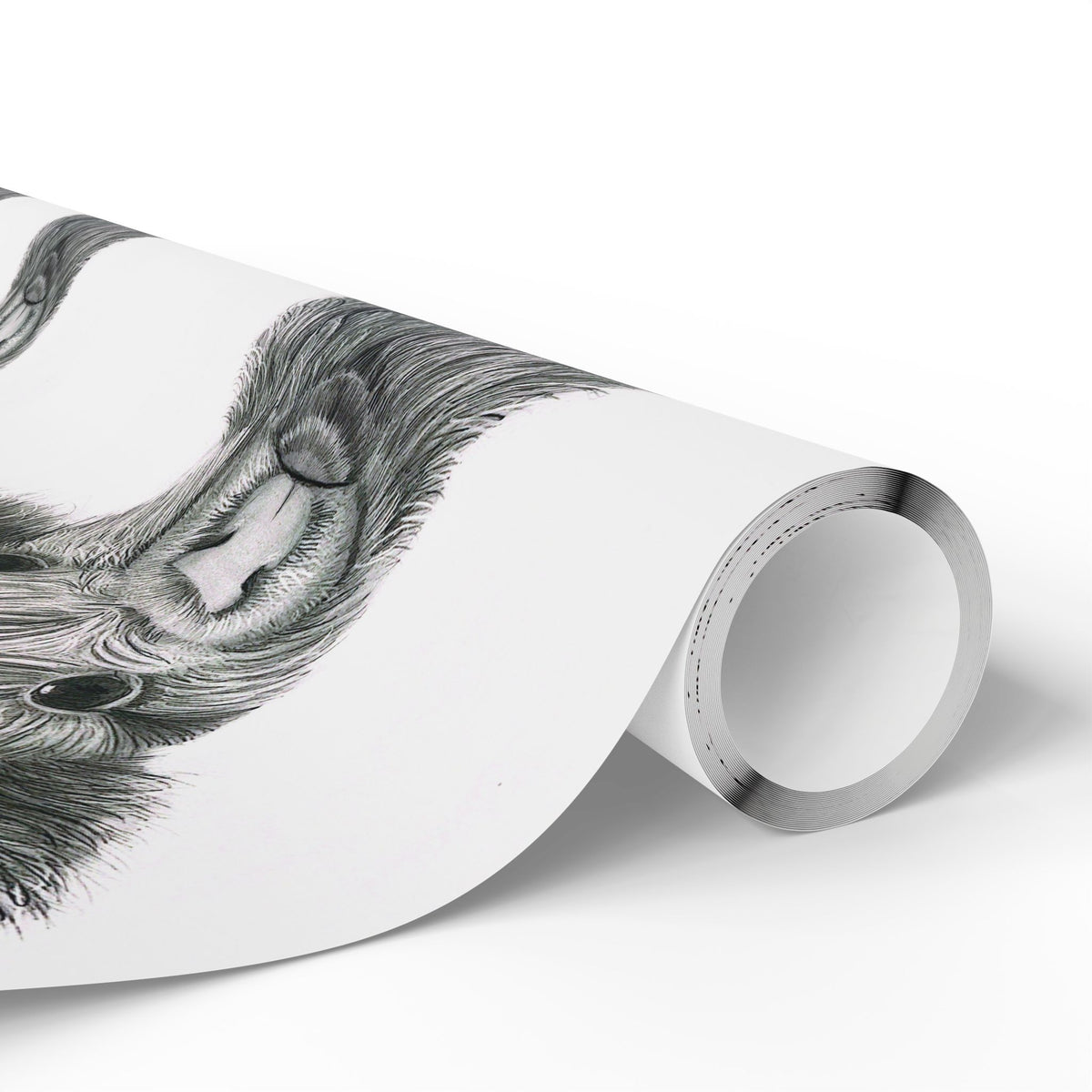 Highland Cow Wrapping Paper Roll — Black & White Highland Cattle Gift Wrap