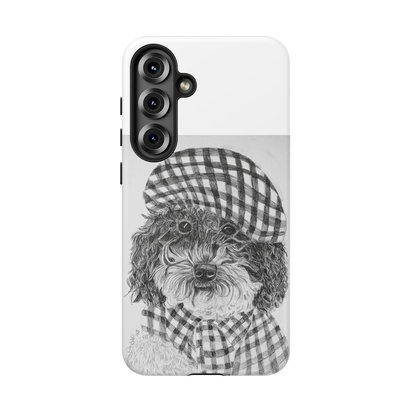 Cute Dog Phone Case — Flannel Elmer  in Plaid Hat