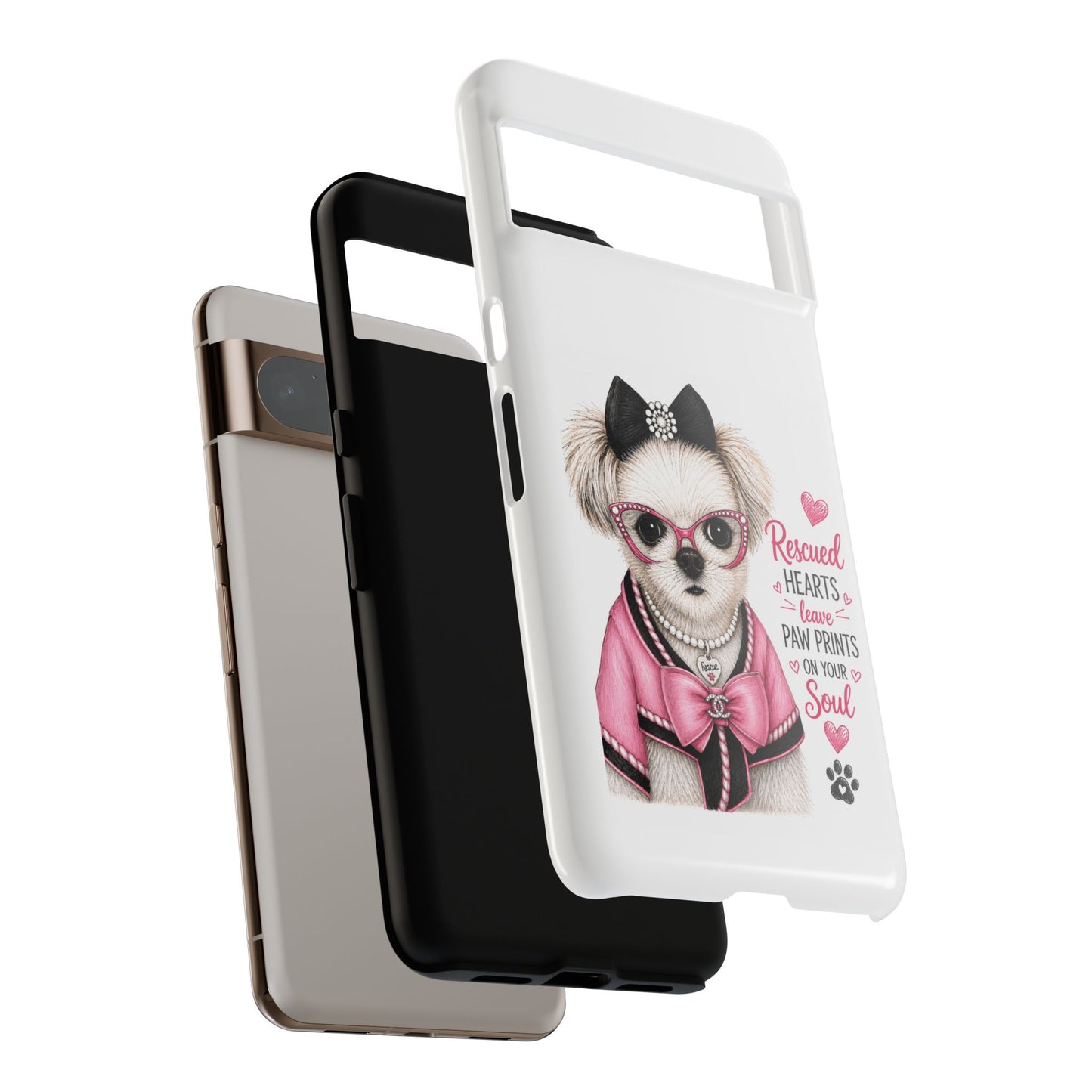 Rescued Hearts Paw Prints Phone Case