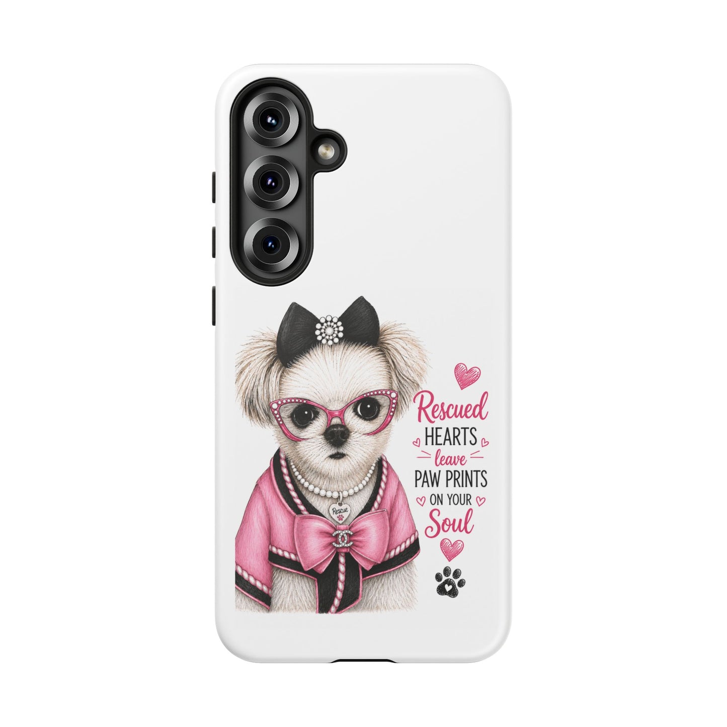 Rescued Hearts Paw Prints Phone Case