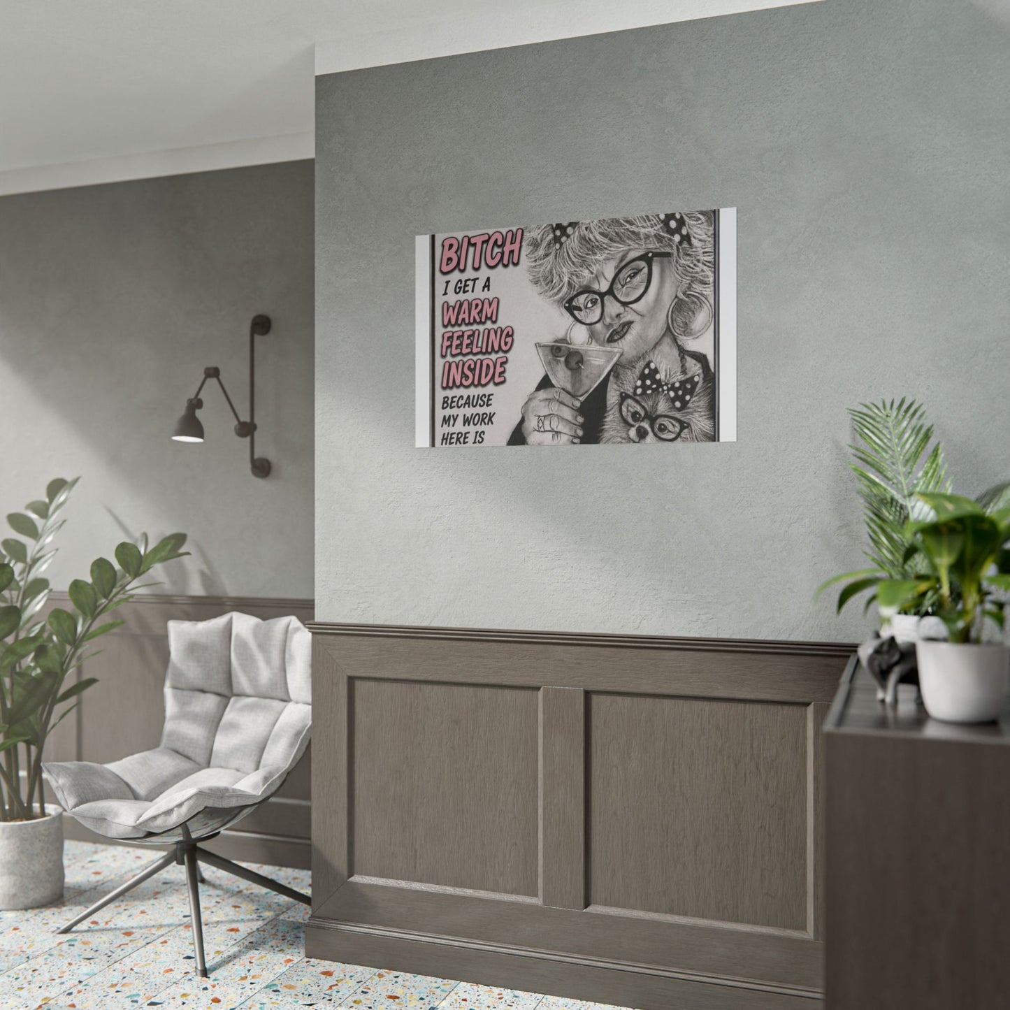 Rolled Poster — Vintage Glam 'When Someone Calls Me a Bitch' Humorous Wall Art