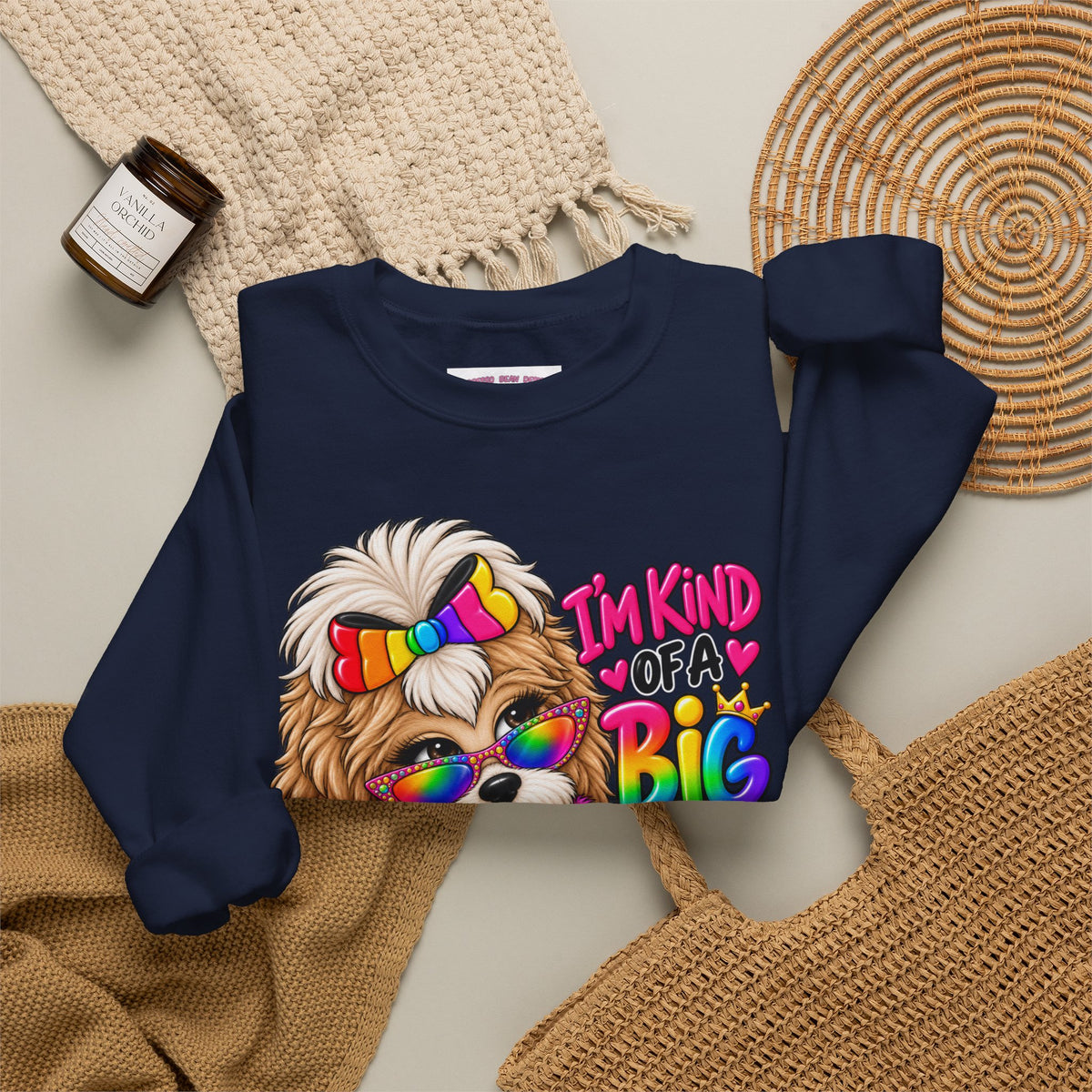 Cute Rainbow Puppy "I'm Kind of a Big Deal" Sweatshirt