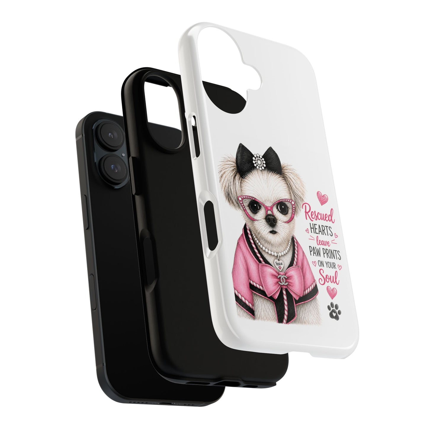 Rescued Hearts Paw Prints Phone Case