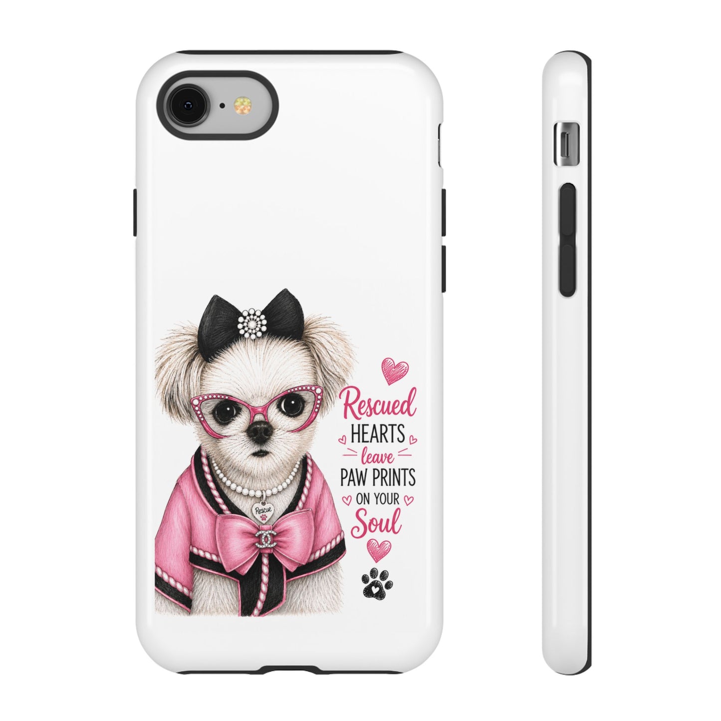 Rescued Hearts Paw Prints Phone Case